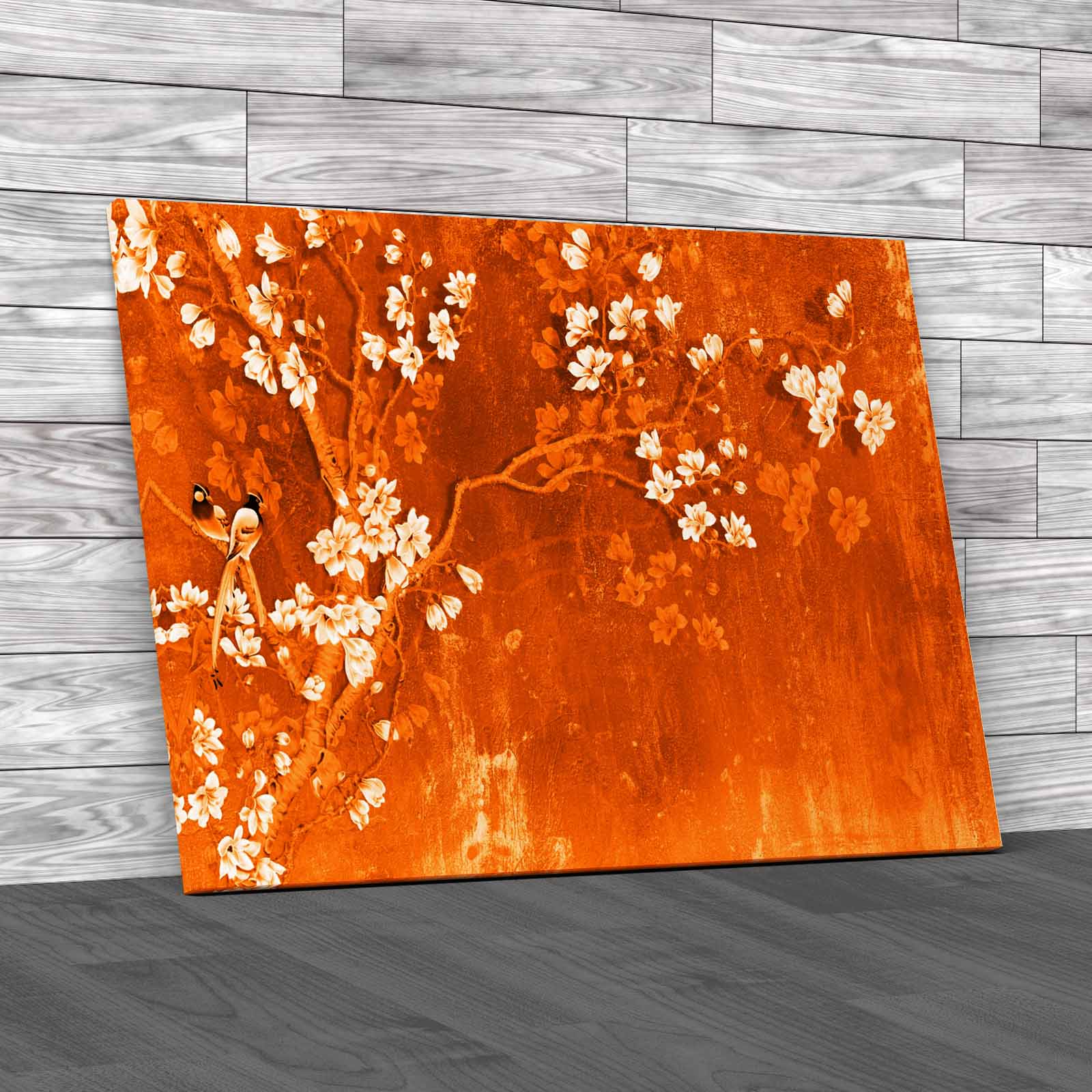 Abstract Blossom Tree With Birds Beautiful Dark Canvas Print Large Picture Wall - Picture 11 of 12