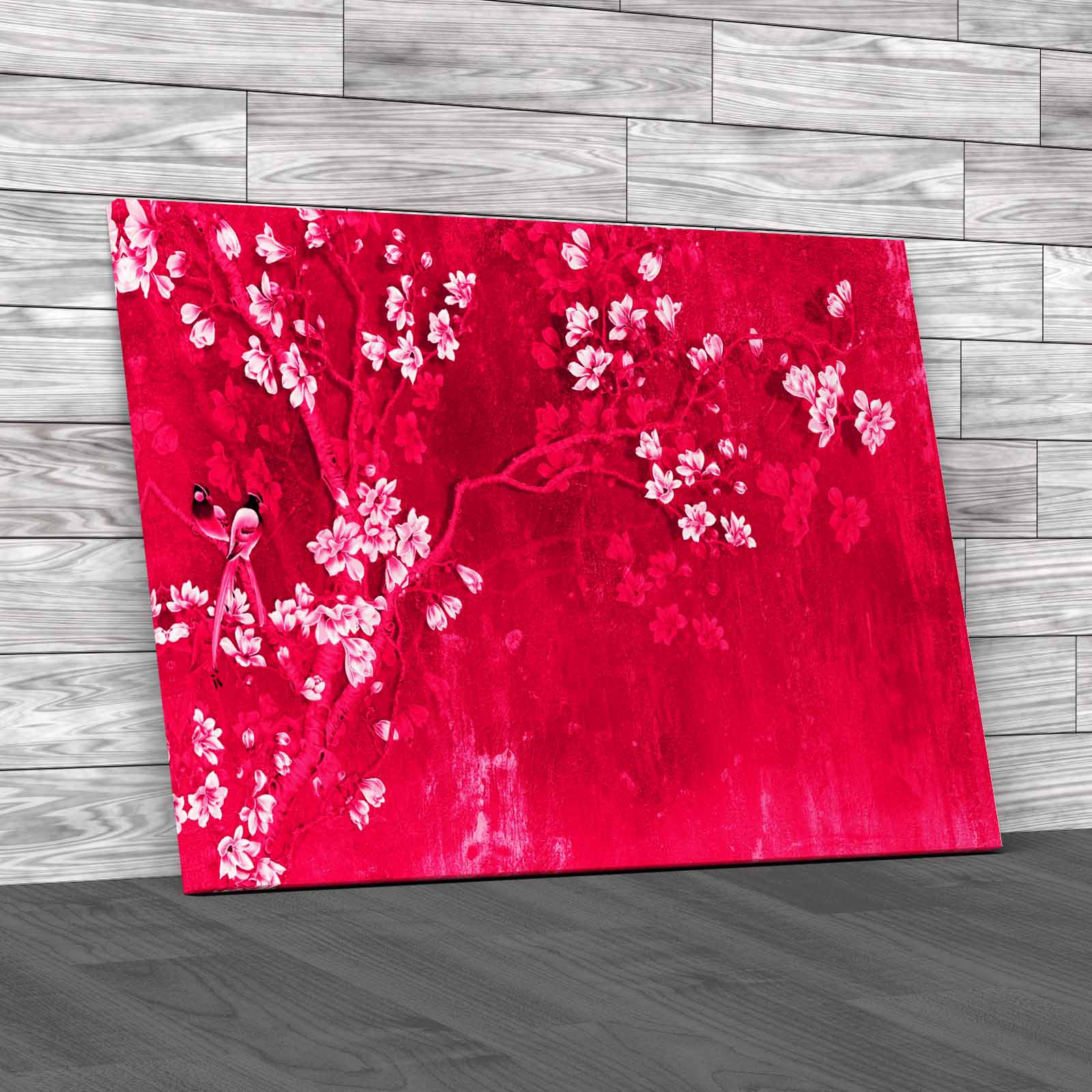Abstract Blossom Tree With Birds Beautiful Dark Canvas Print Large Picture Wall - Picture 9 of 12