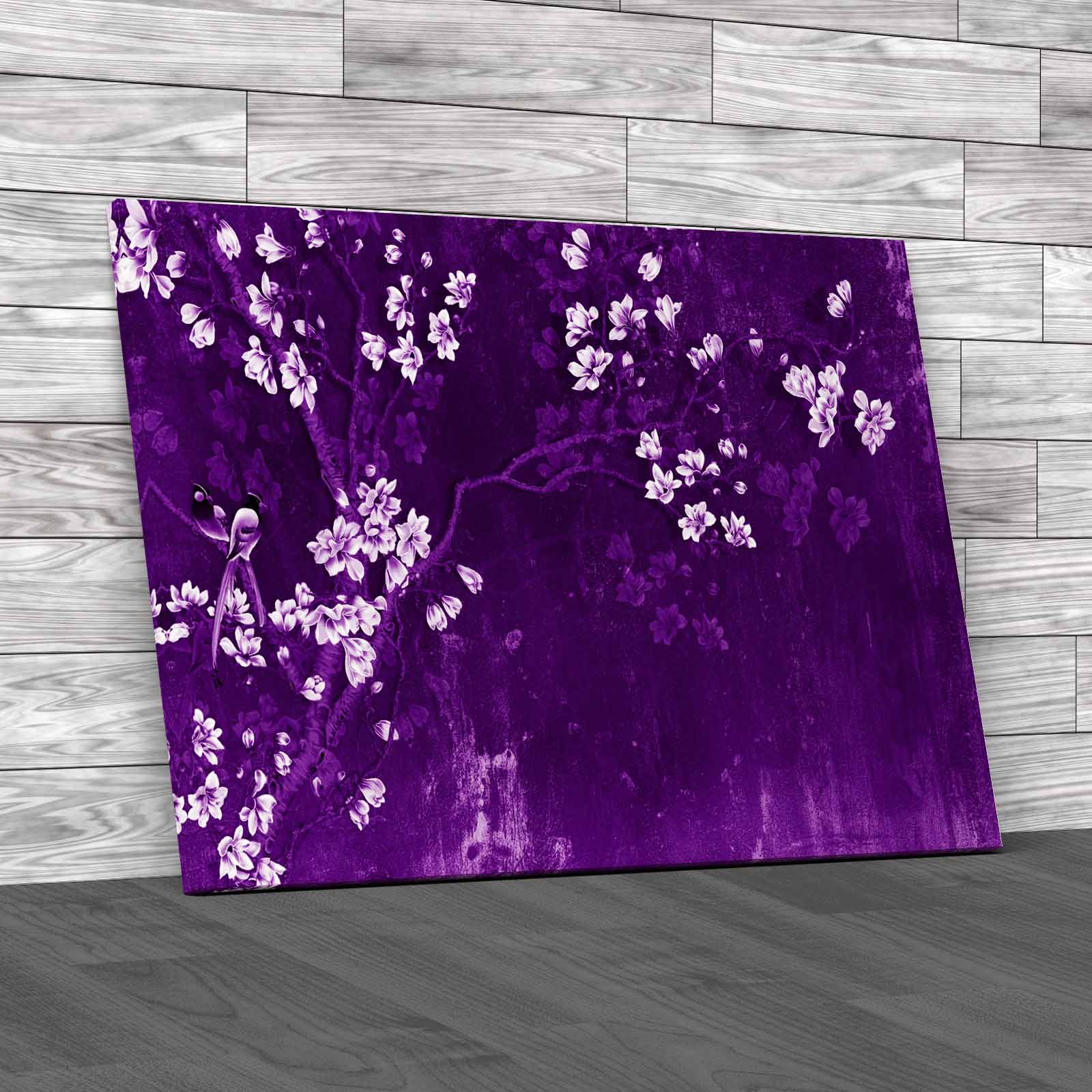 Abstract Blossom Tree With Birds Beautiful Dark Canvas Print Large Picture Wall - Picture 8 of 12