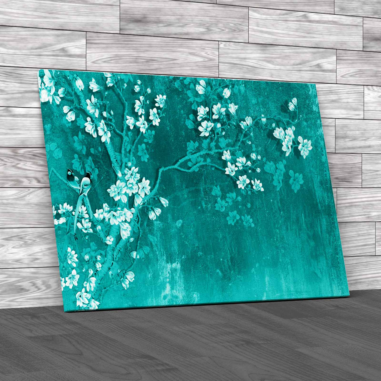 Abstract Blossom Tree With Birds Beautiful Dark Canvas Print Large Picture Wall - Picture 6 of 12