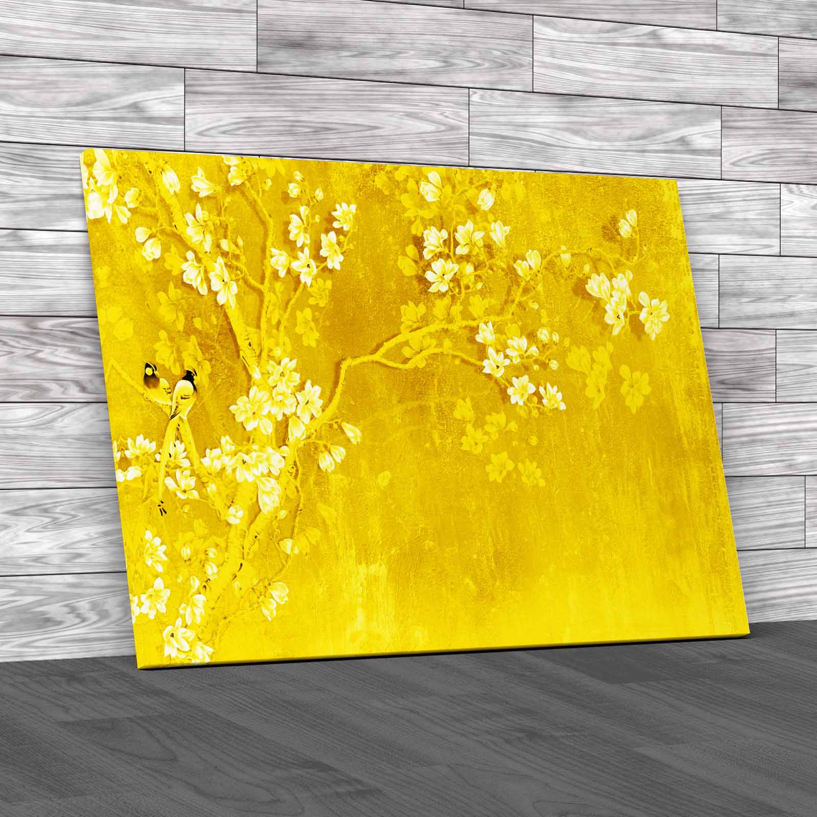 Abstract Blossom Tree With Birds Beautiful Dark Canvas Print Large Picture Wall - Picture 10 of 12