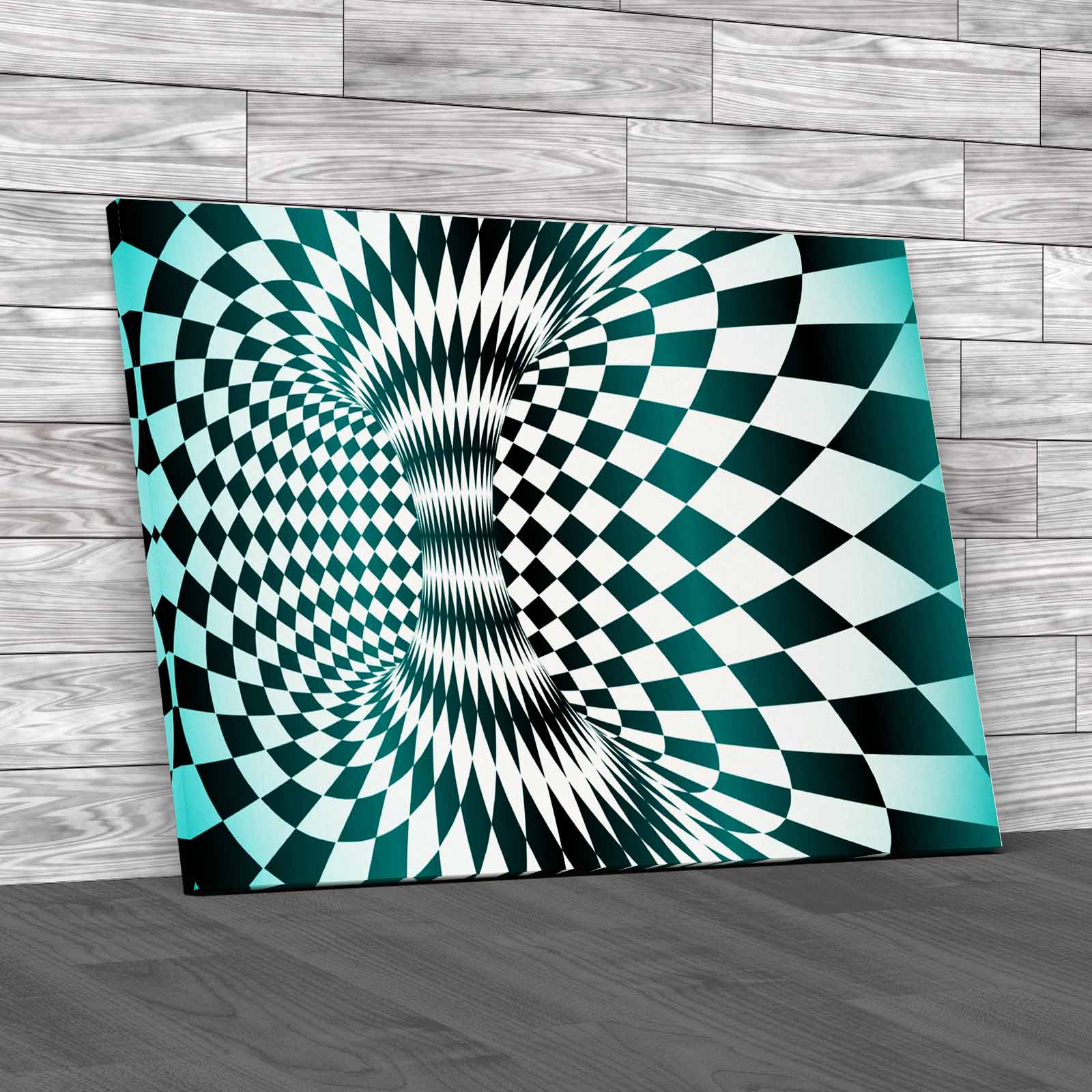 Rhombus Optical Illusion Abstract Surface Pattern Canvas Print Large Picture - Picture 6 of 12