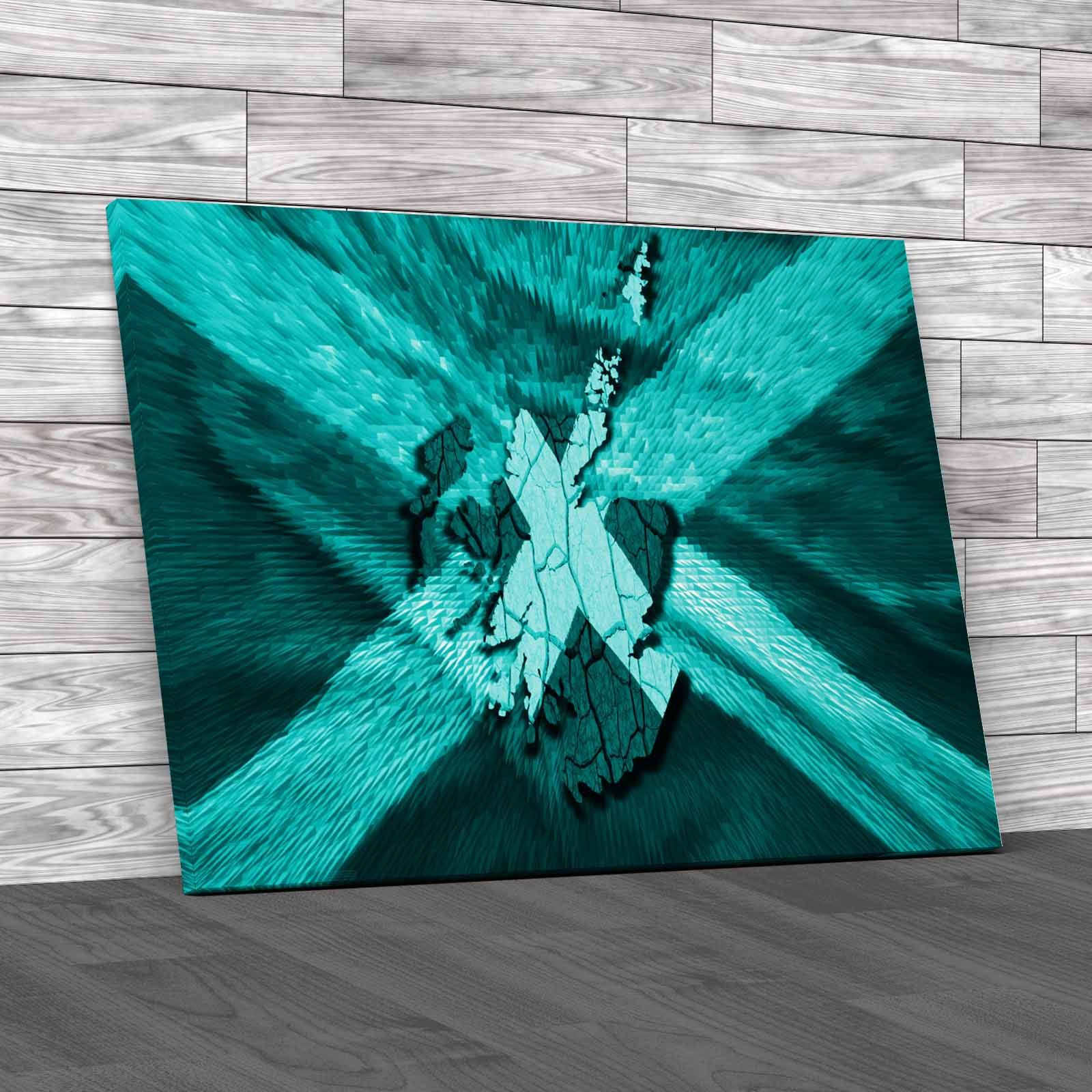 Scottish Map Scotland In National Colours Canvas Print Large Picture