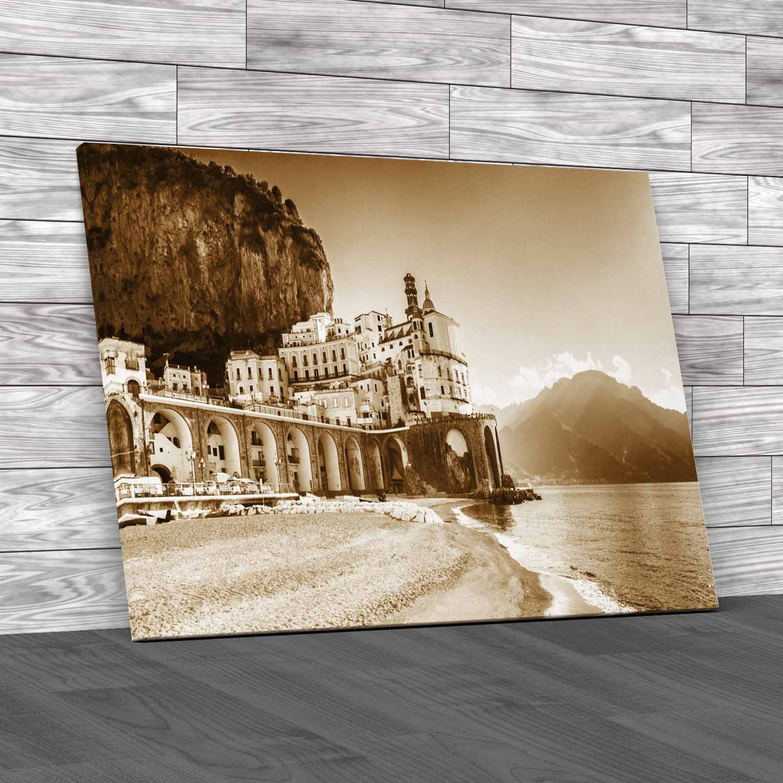 Morning View Of Amalfi Coast Spectacular Italian Canvas Print Large Picture