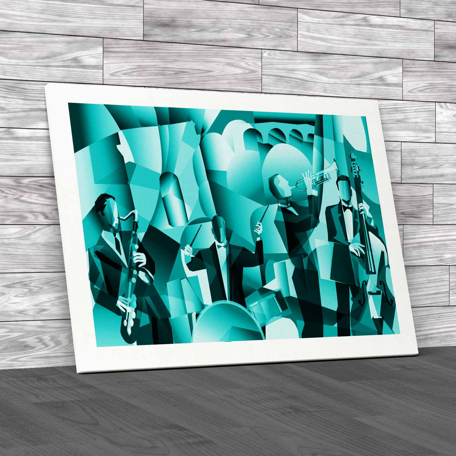 Paris Jazz Band Cubist Style Music Canvas Print Large Picture Wall Art
