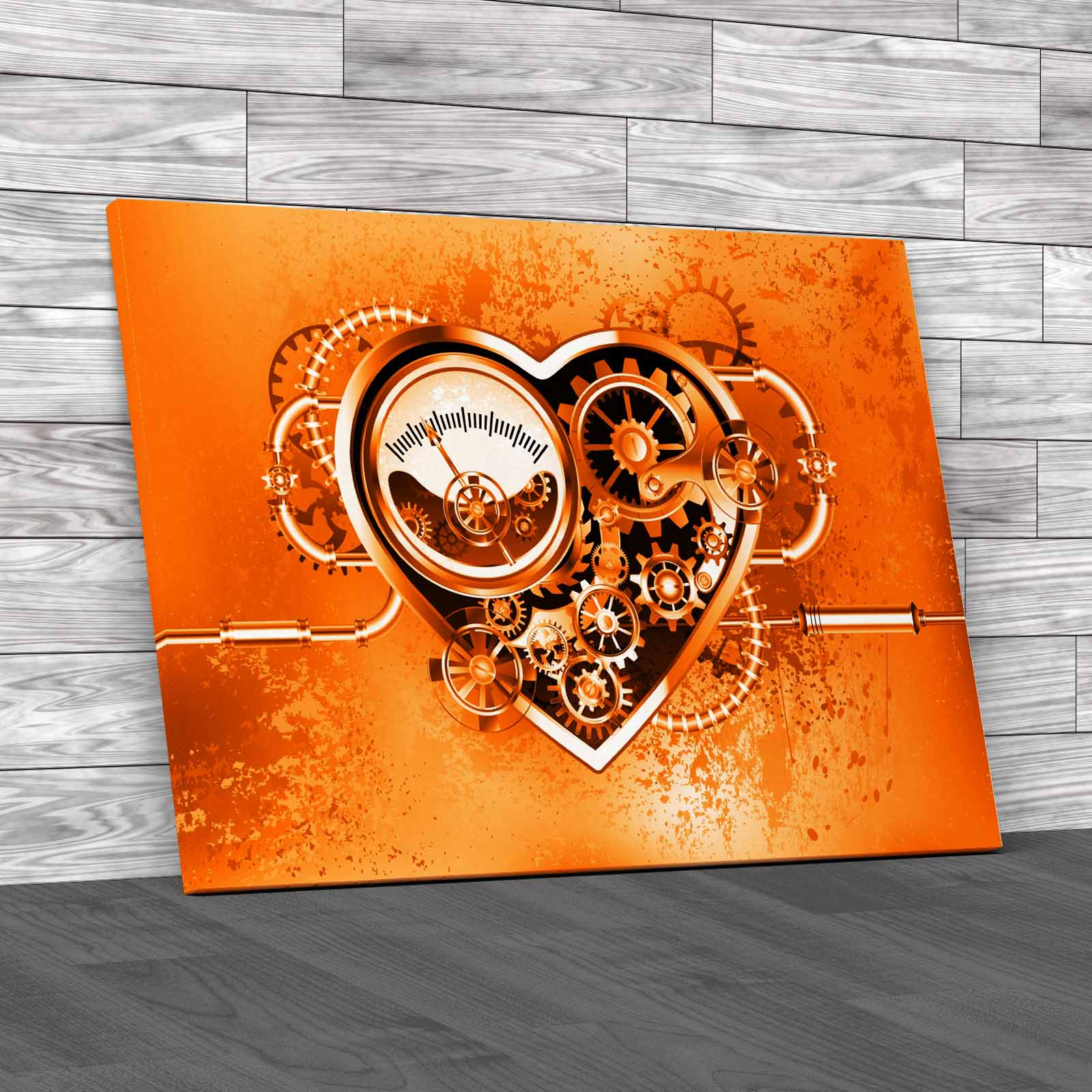 Mechanical Steampunk He With Manometer Gears Canvas Print Large Picture Wall Art - Picture 11 of 12