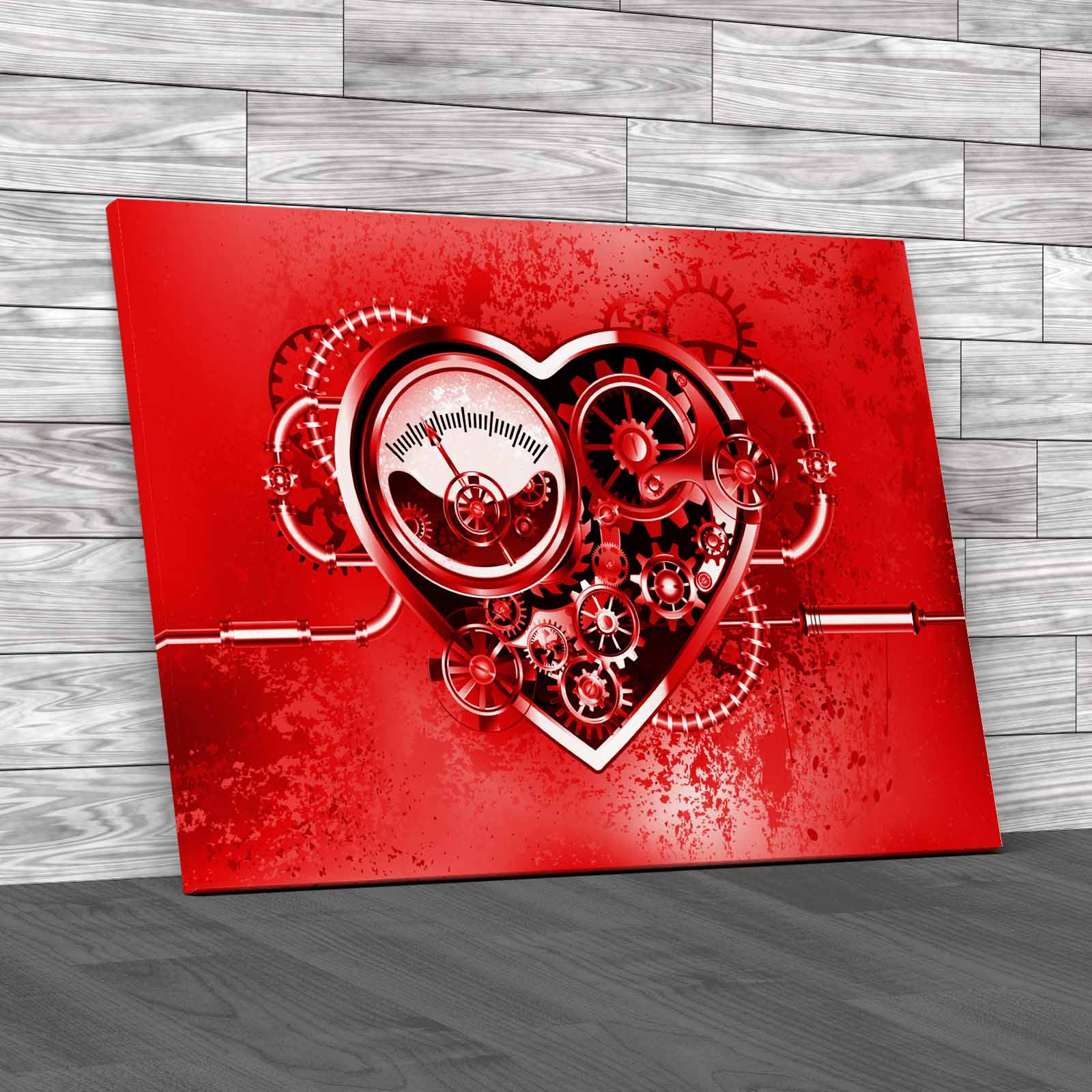 Mechanical Steampunk He With Manometer Gears Canvas Print Large Picture Wall Art - Picture 4 of 12