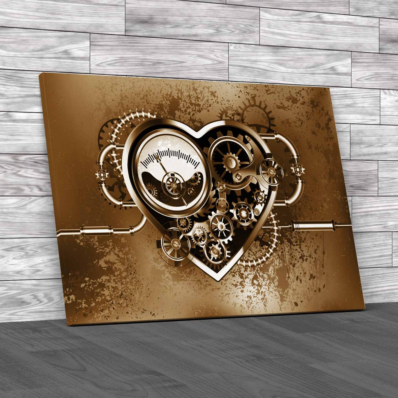 Mechanical Steampunk He With Manometer Gears Canvas Print Large Picture Wall Art - Picture 12 of 12