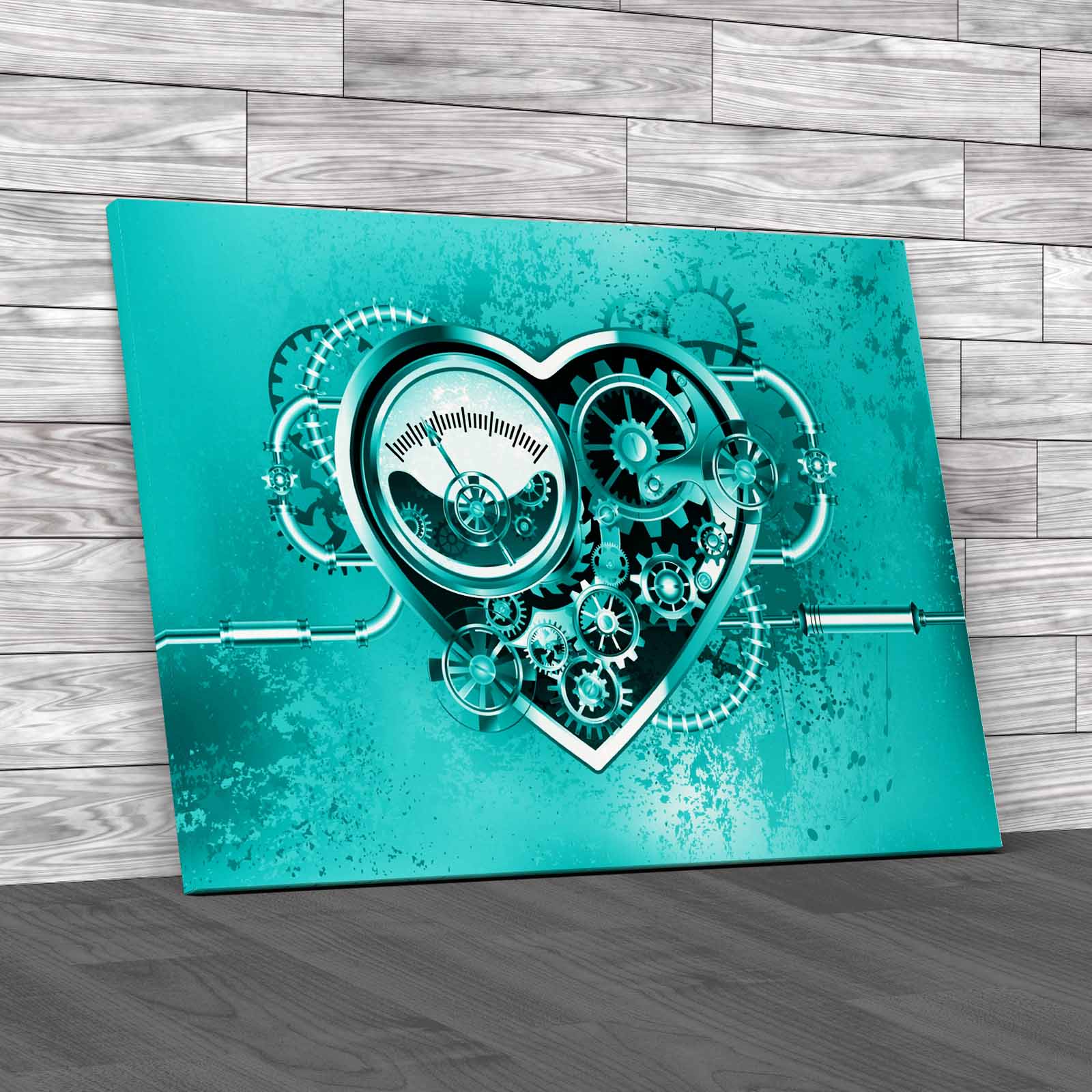 Mechanical Steampunk He With Manometer Gears Canvas Print Large Picture Wall Art - Picture 6 of 12