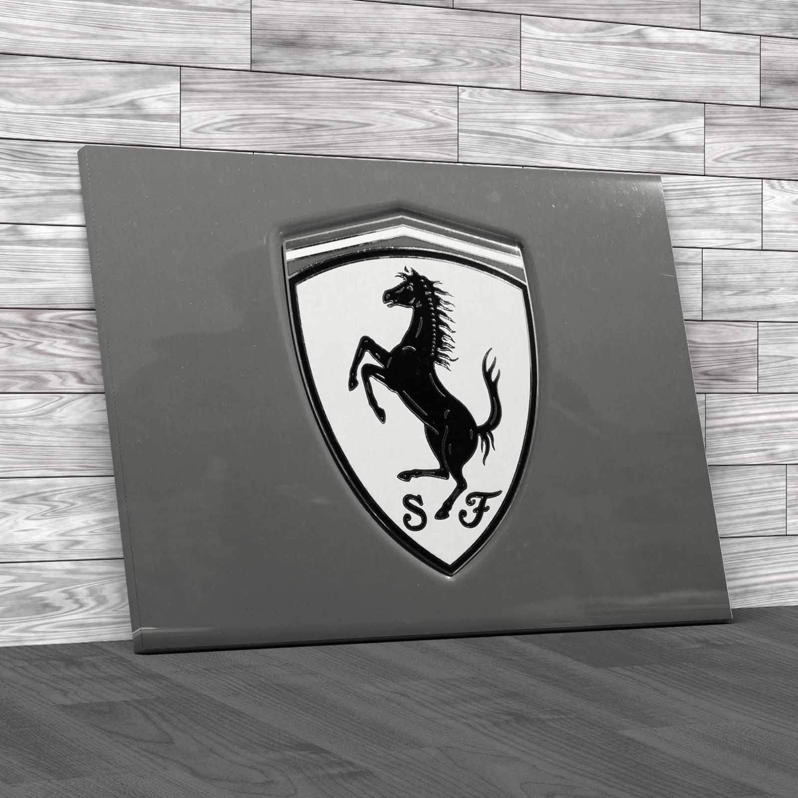 Ferrari Car Logo Classic Emblem On Car Body Canvas Print Large Picture Wall Art - Picture 3 of 12