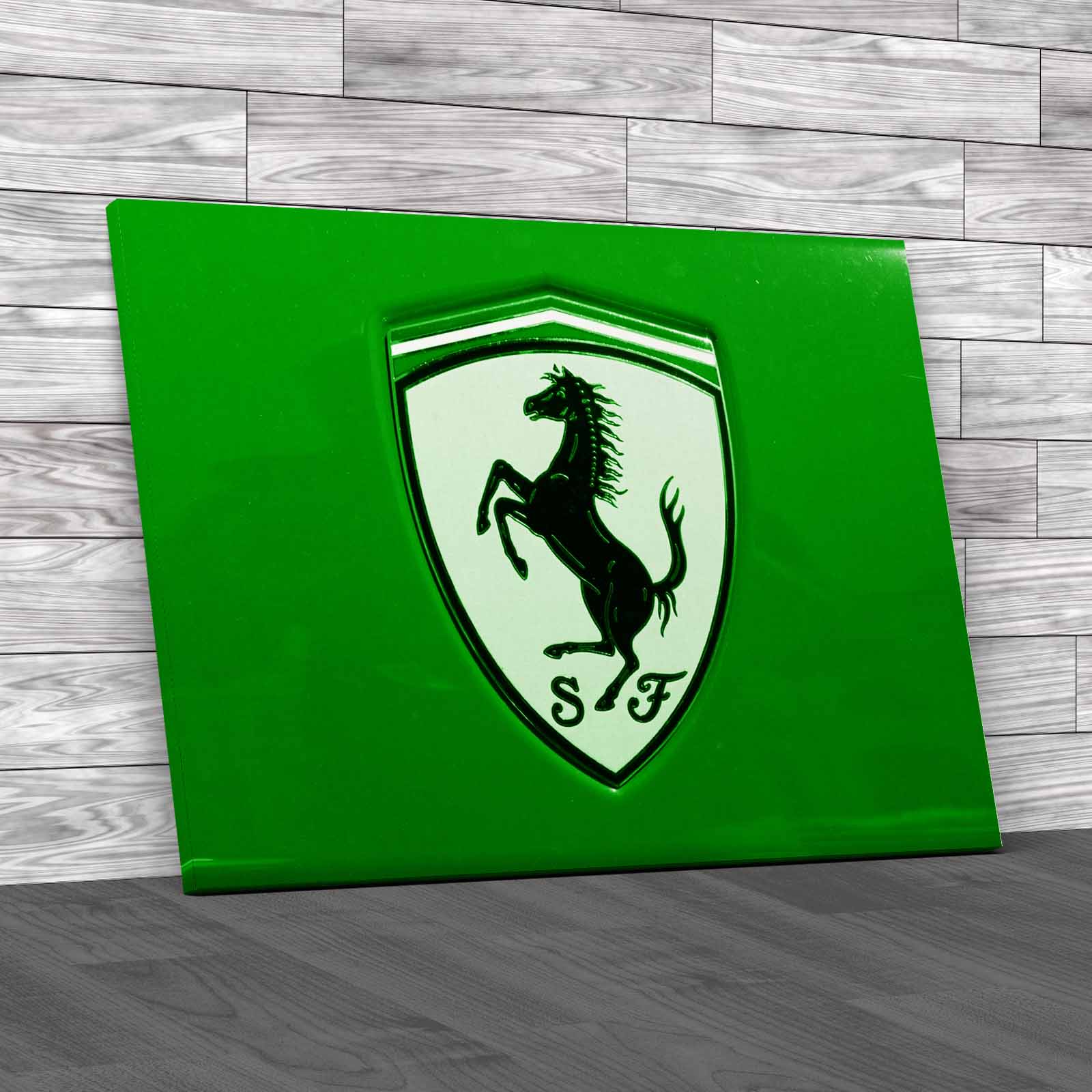 Ferrari Car Logo Classic Emblem On Car Body Canvas Print Large Picture Wall Art - Picture 7 of 12