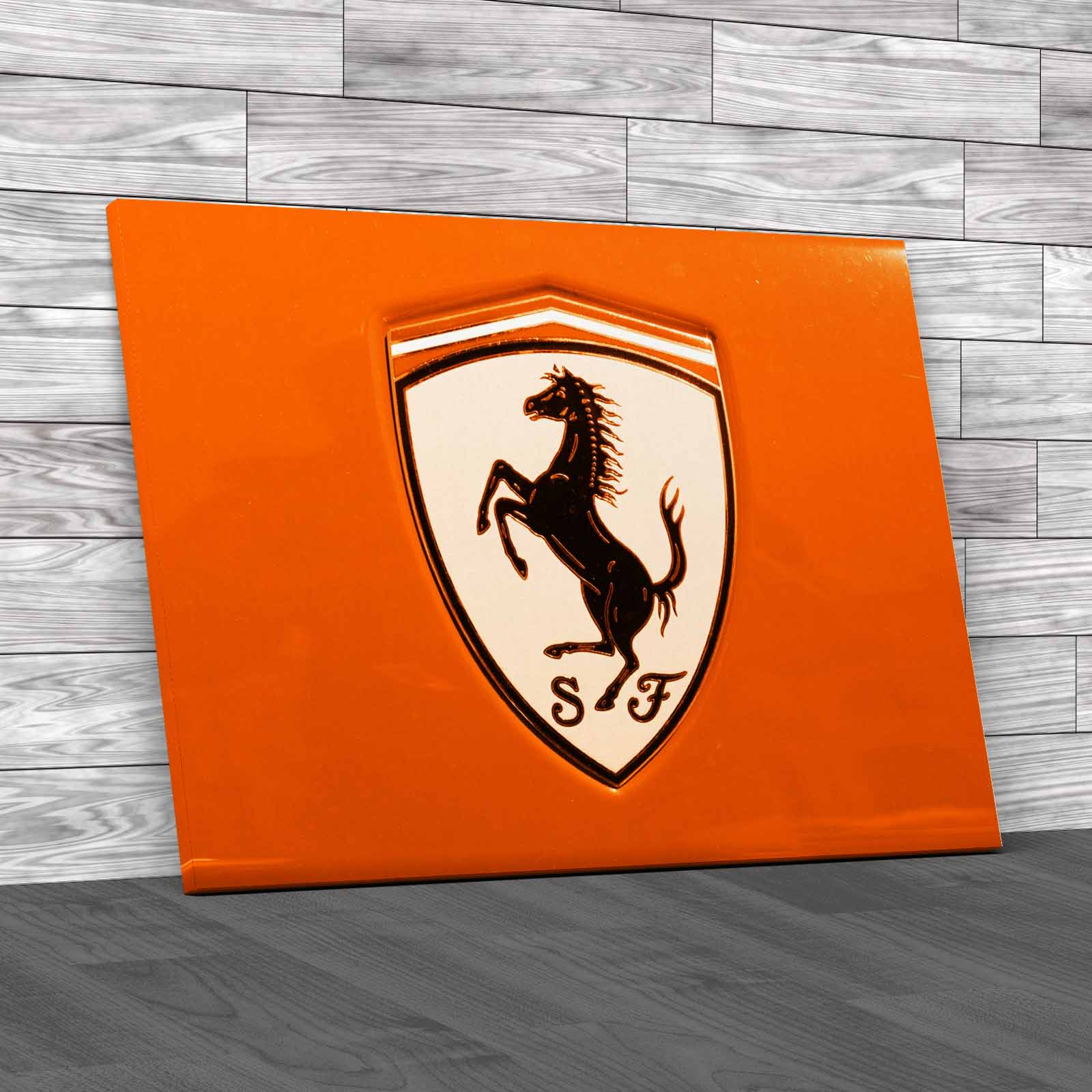 Ferrari Car Logo Classic Emblem On Car Body Canvas Print Large Picture Wall Art - Picture 11 of 12