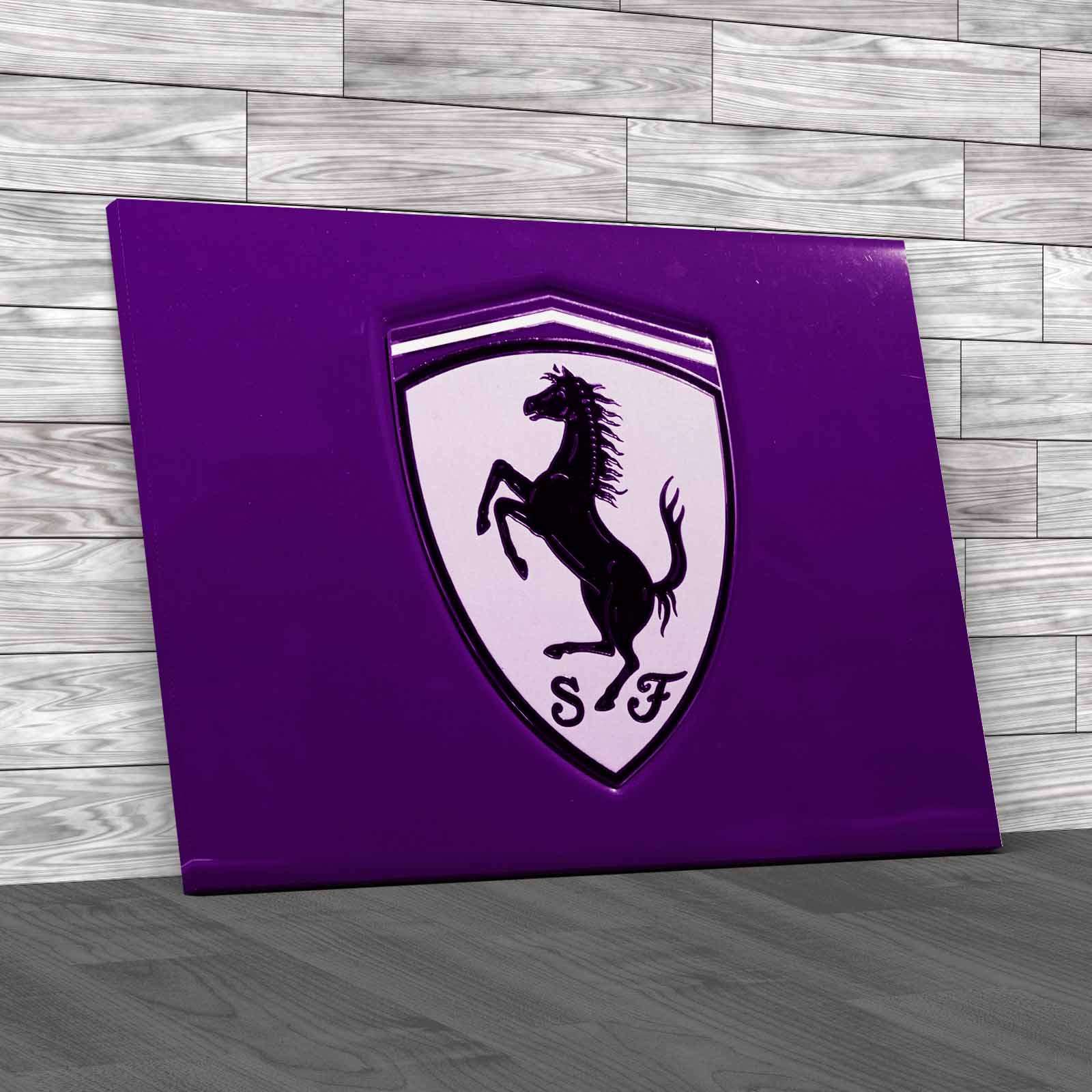 Ferrari Car Logo Classic Emblem On Car Body Canvas Print Large Picture Wall Art - Picture 8 of 12