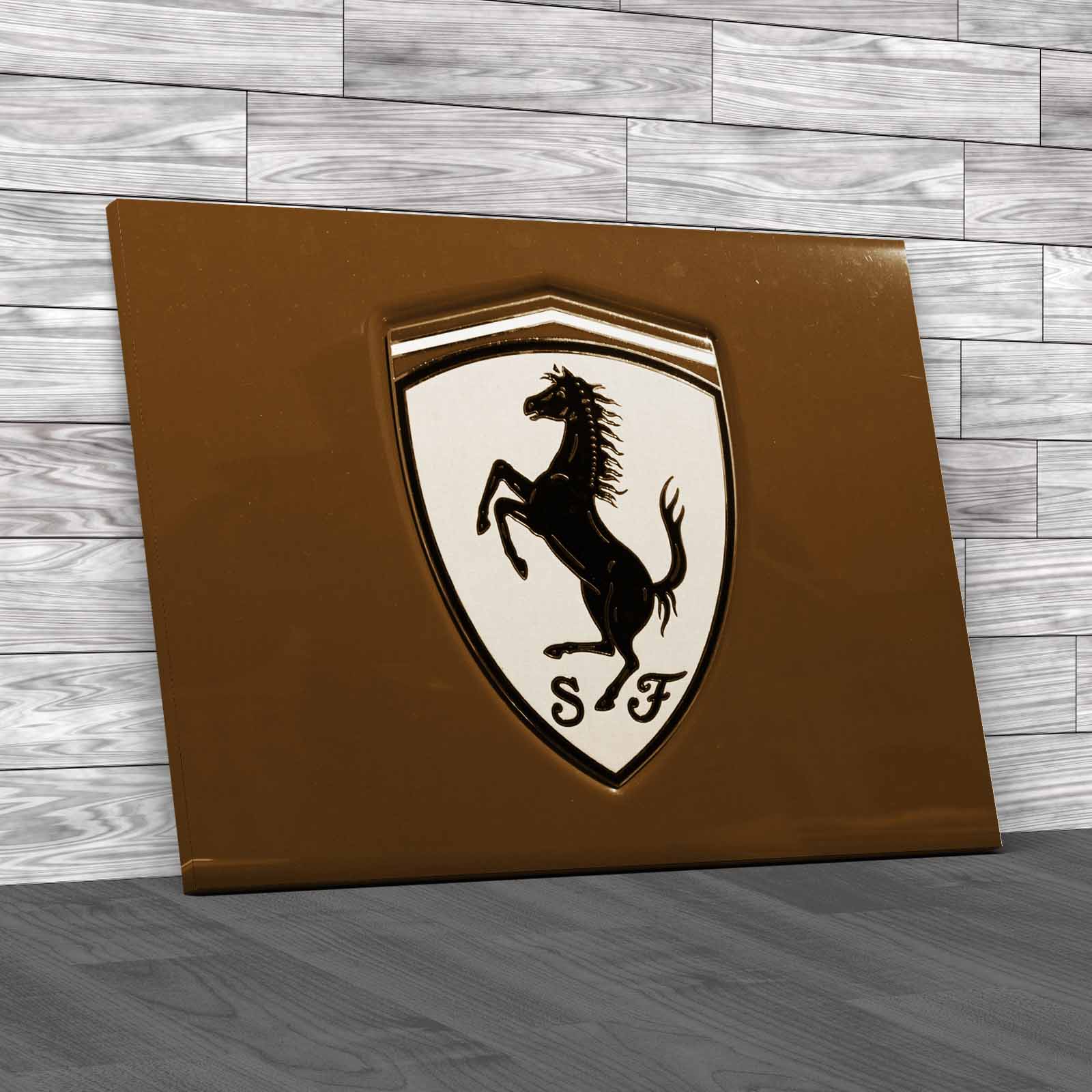Ferrari Car Logo Classic Emblem On Car Body Canvas Print Large Picture Wall Art - Picture 12 of 12