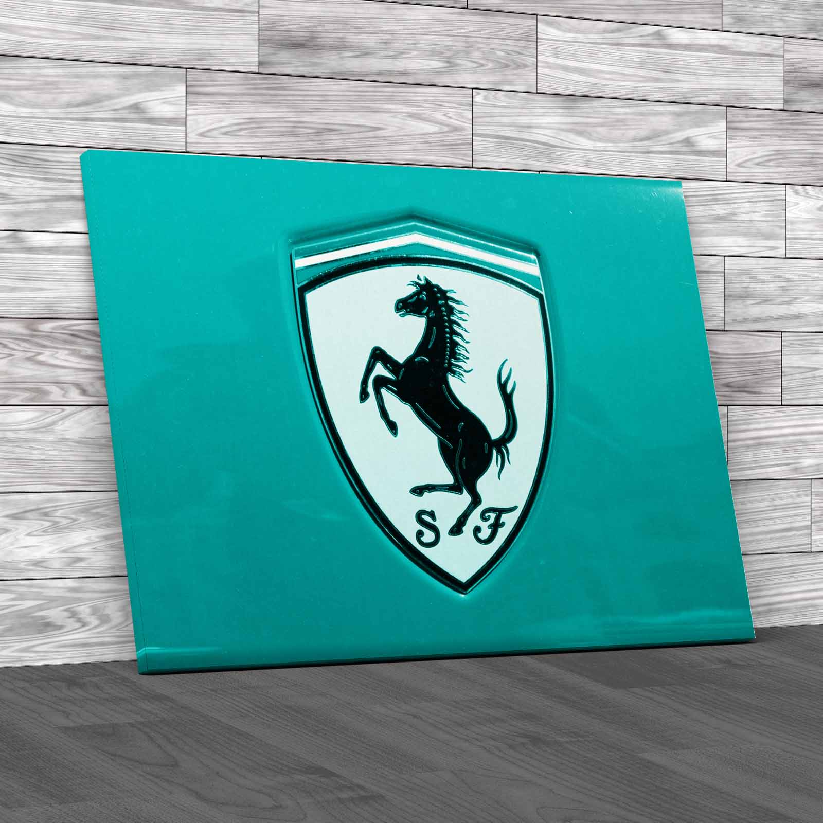 Ferrari Car Logo Classic Emblem On Car Body Canvas Print Large Picture Wall Art - Picture 6 of 12