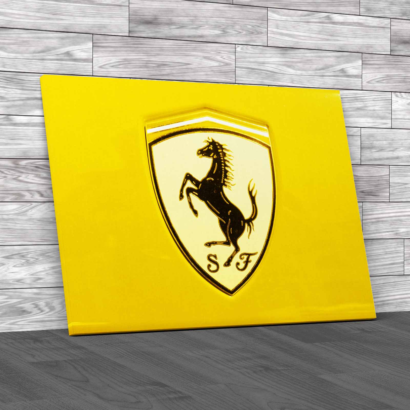 Ferrari Car Logo Classic Emblem On Car Body Canvas Print Large Picture Wall Art - Picture 10 of 12
