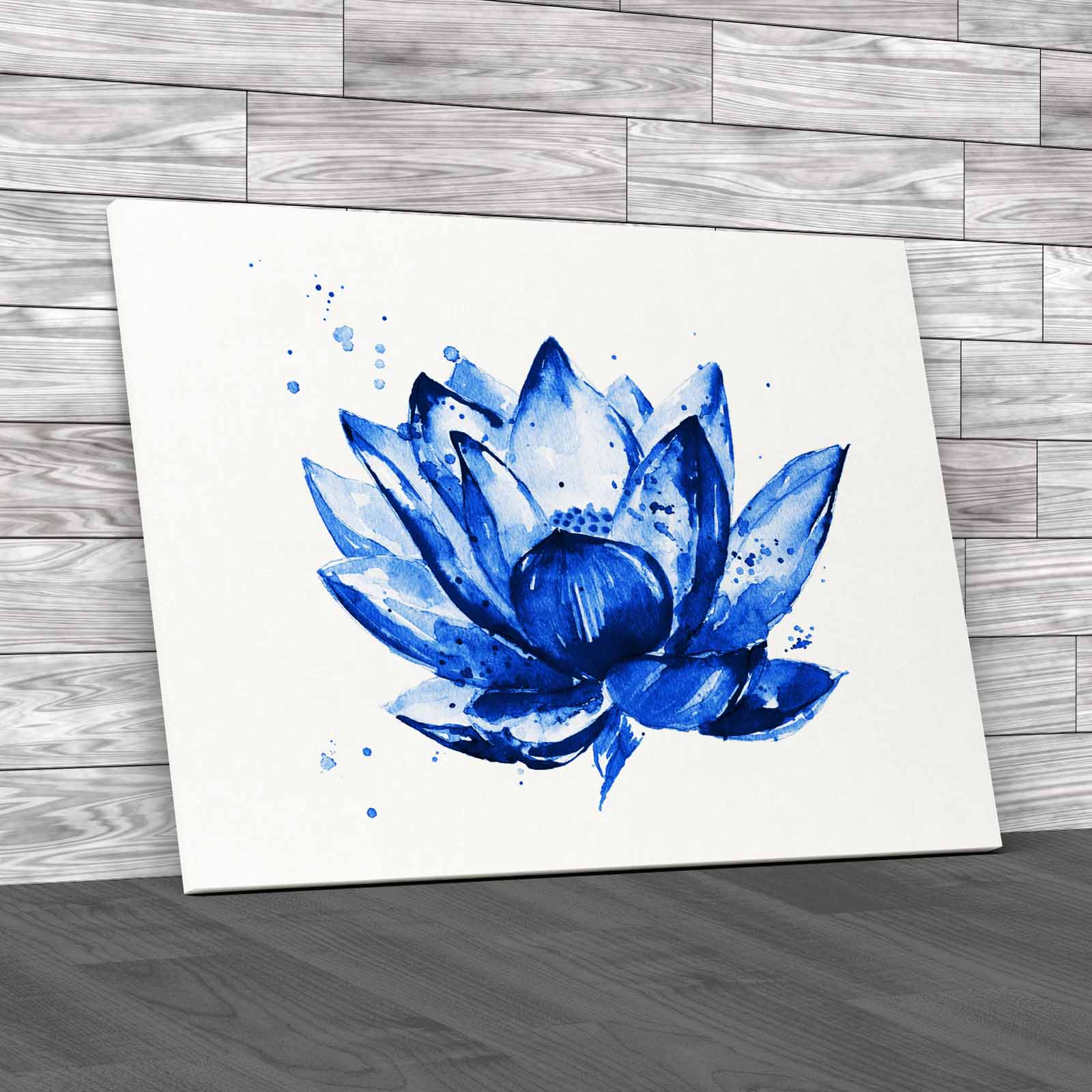 Handpainted Lotus Flower In Watercolor Style Canvas Print Large Picture Wall Art