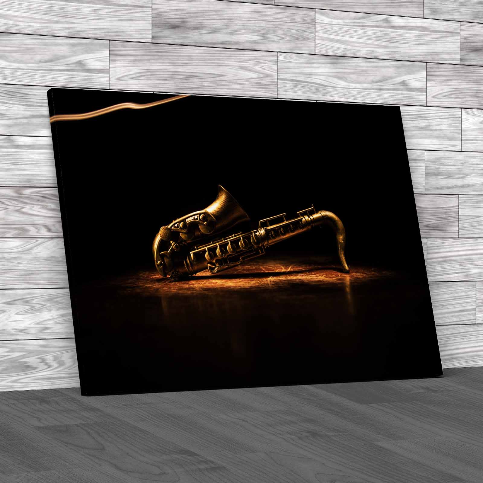 Colorful Foggy Saxophone Jazz Music Concept Canvas Print Large Picture Wall Art