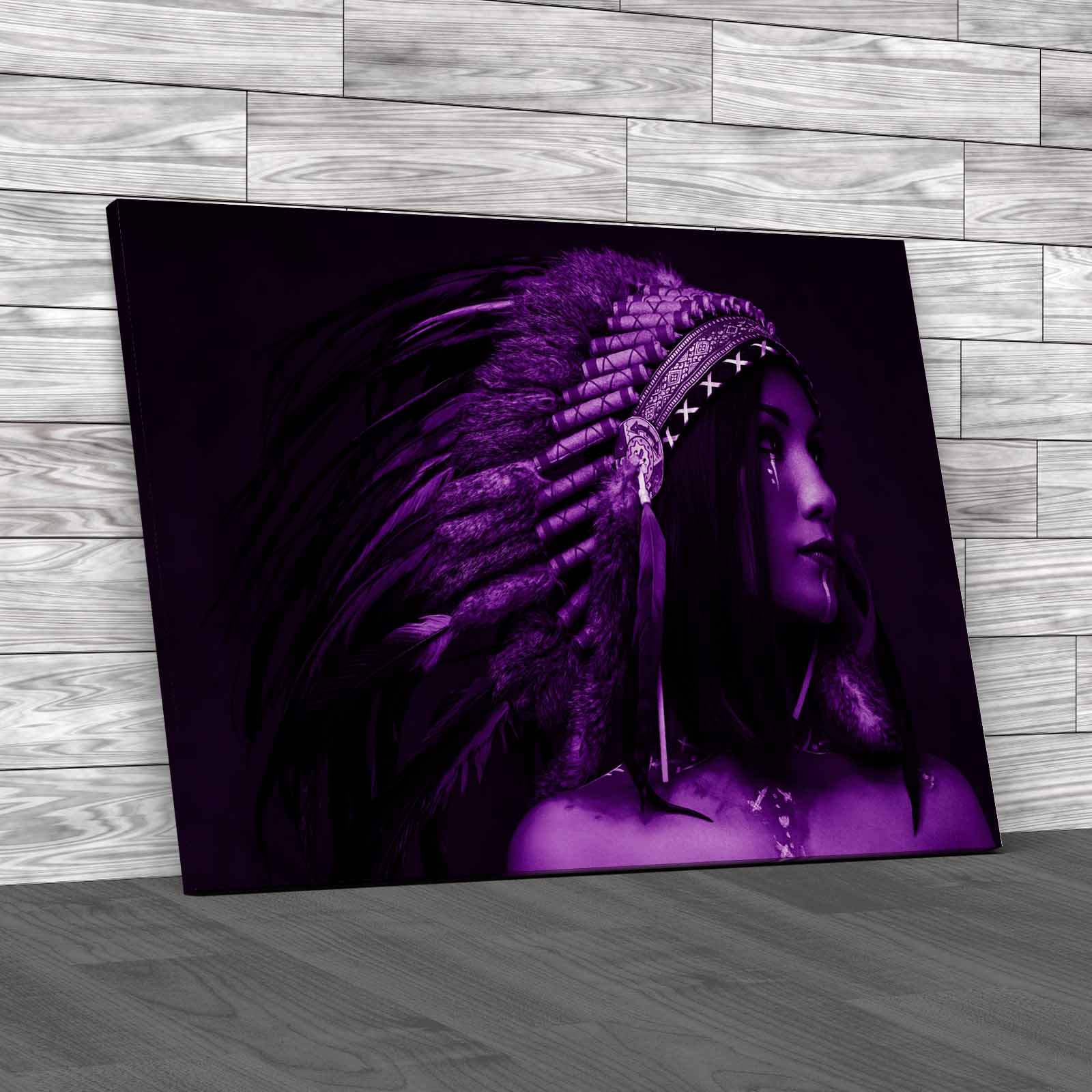 Closeup Portrait Of Shamanic Female With Indian Canvas Print Large Picture Wall - Picture 8 of 12