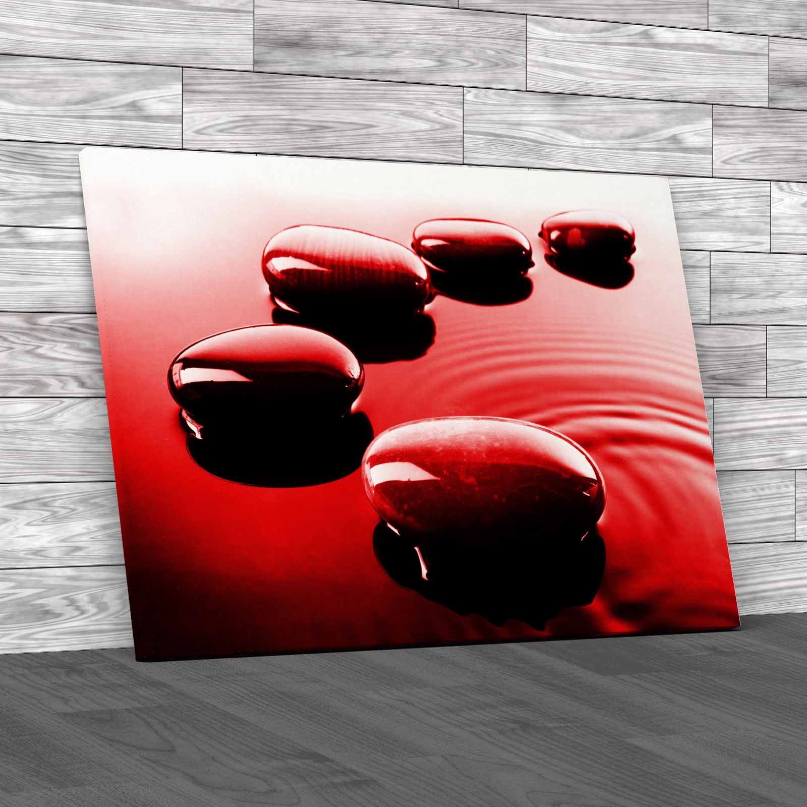 Spa Zen Bathroom Tranquil Shiny Pebbles In Water Canvas Print Large Picture