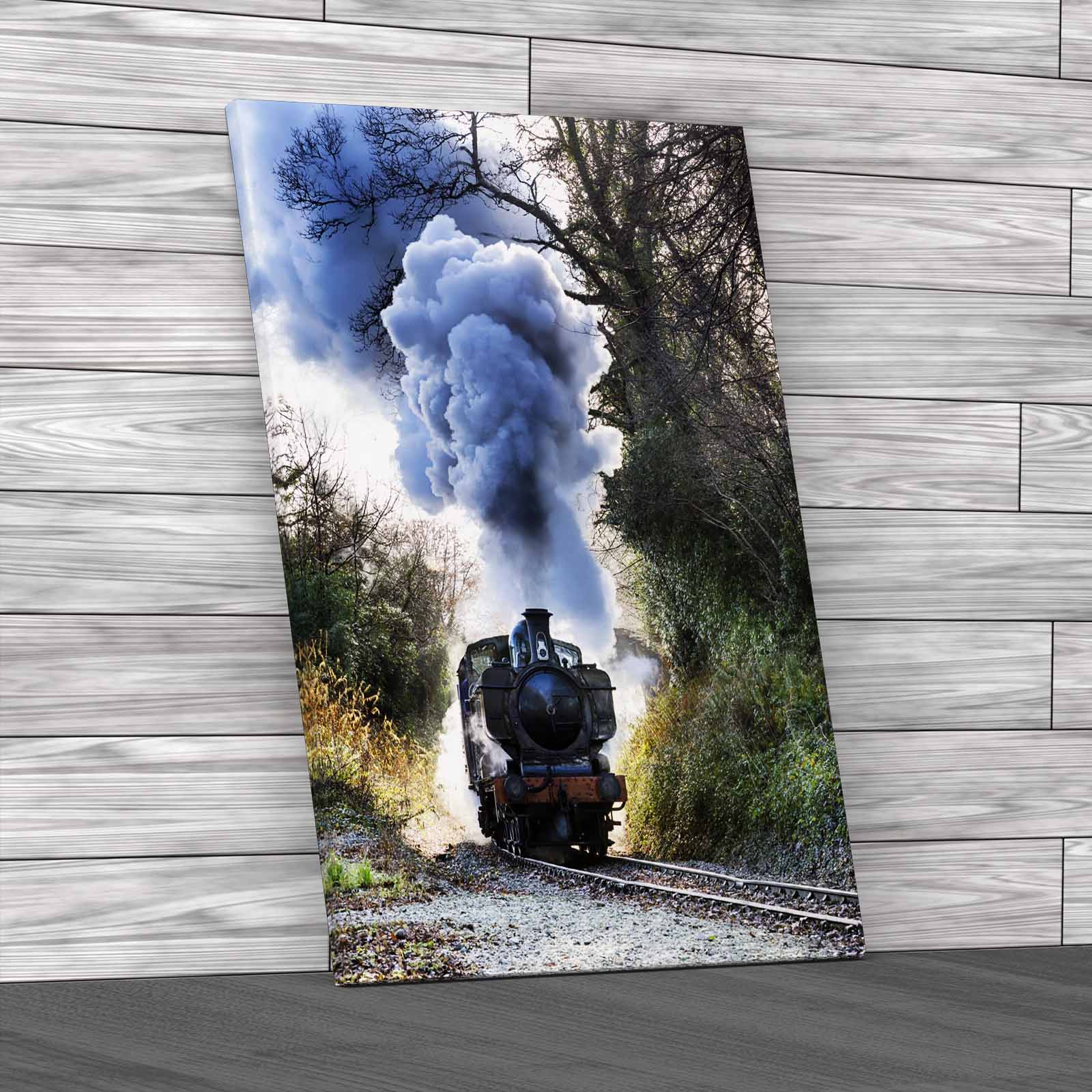 Steam Train Puffing Tracks Adventure Canvas Print Large Picture Wall Art - Picture 2 of 12