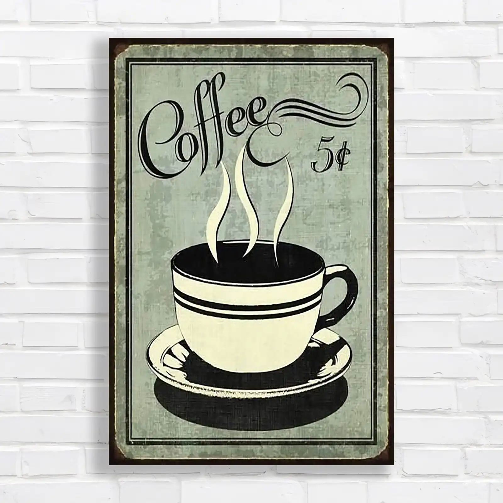 Vintage Coffee Cup Retro Kitchen Canvas Print Large Picture Wall Art - Picture 2 of 12