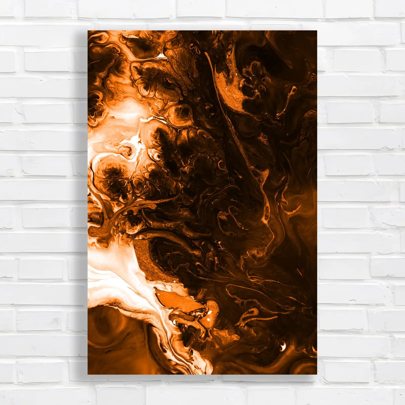 Cosmic Allure Abstract Black and Orange Canvas Print Large Picture Wall Art