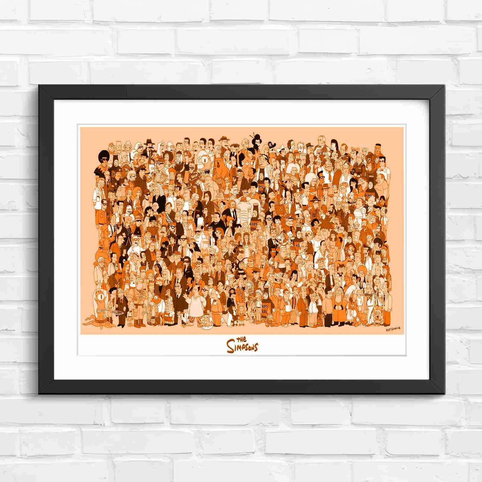 Massive The Simpsons Cast Gathering - Orange in Black Frame