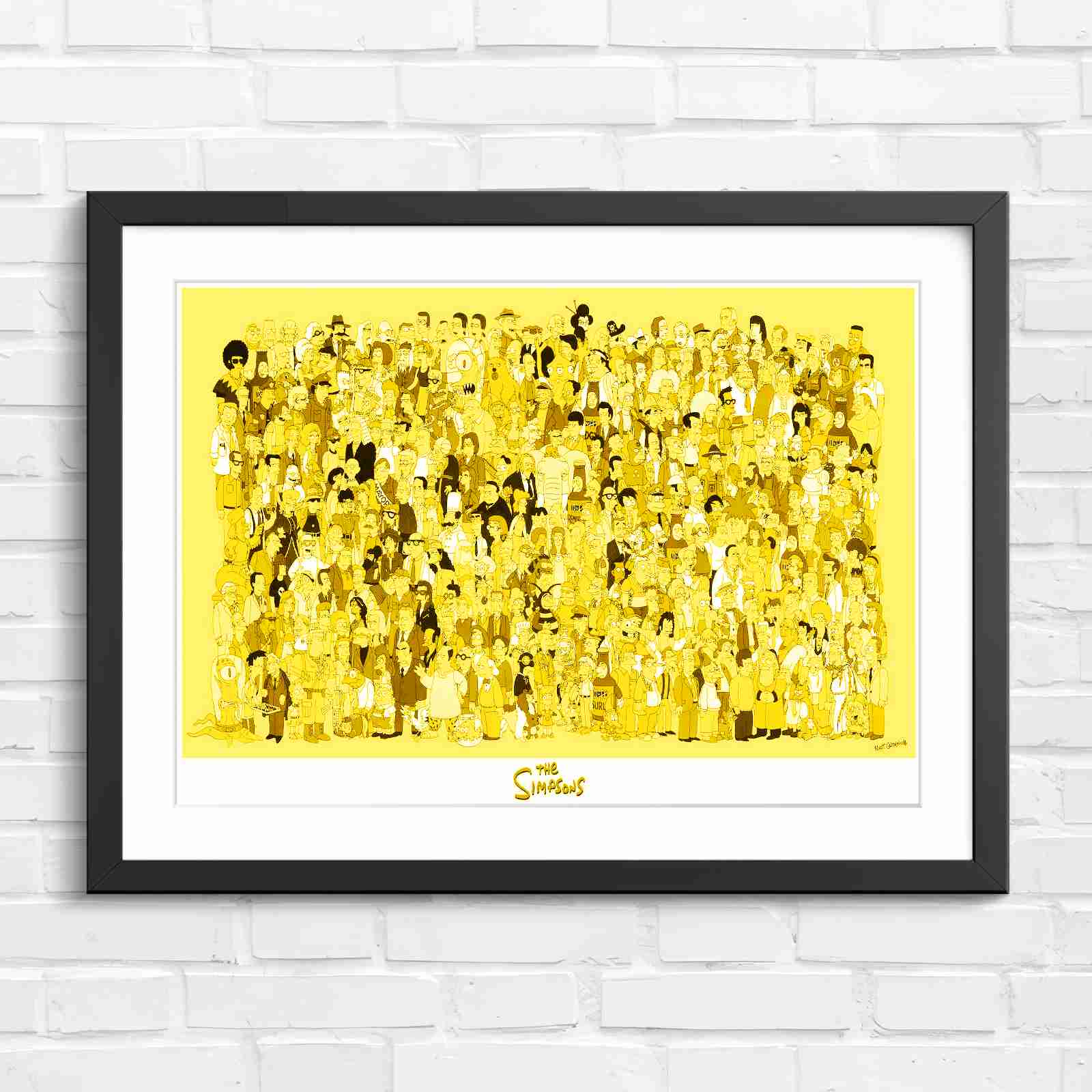 Massive The Simpsons Cast Gathering - Yellow in Black Frame