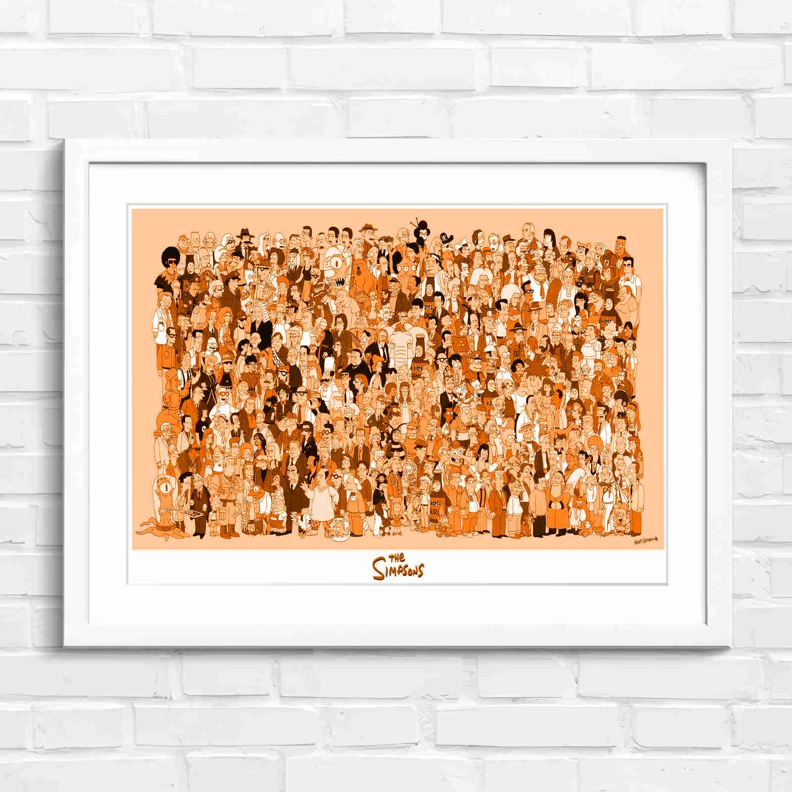 Massive The Simpsons Cast Gathering - Orange in White Frame