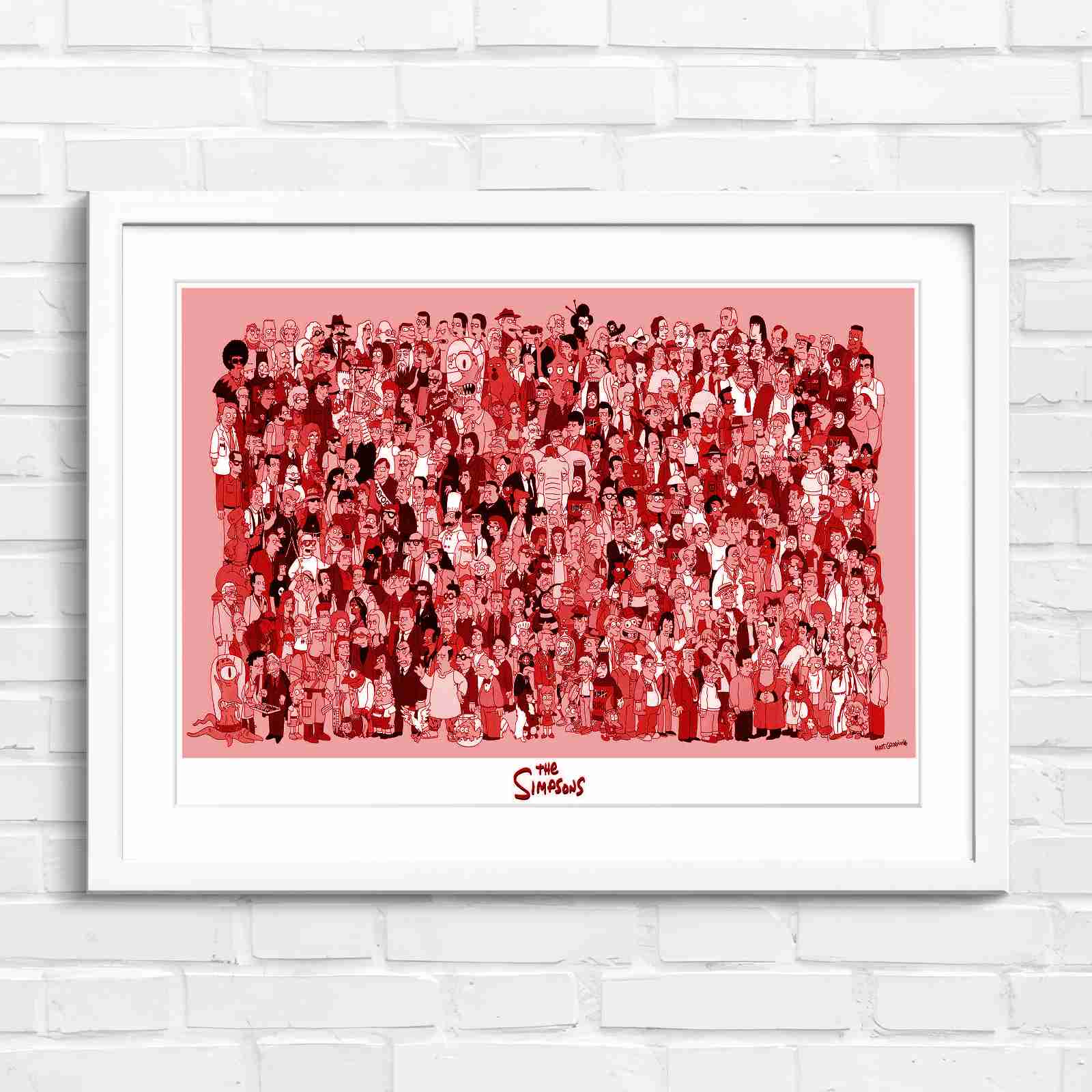 Massive The Simpsons Cast Gathering - Red in White Frame