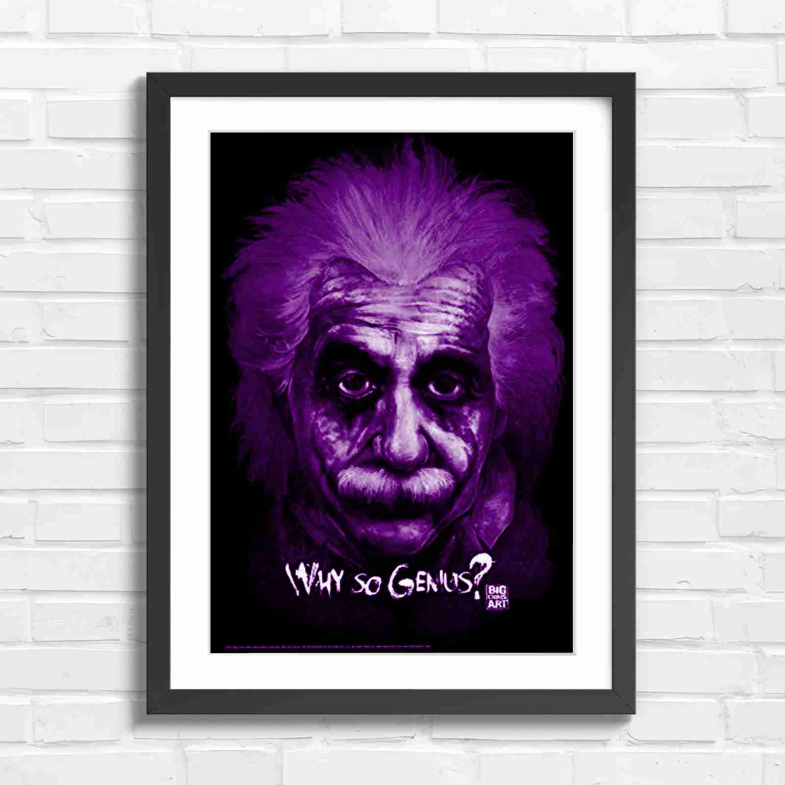 Joker Einstein Why So Genius - Purple in Black Frame