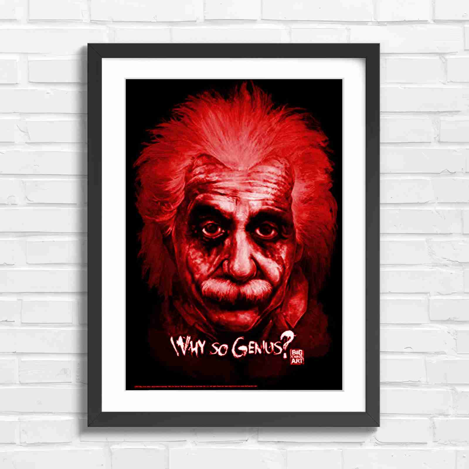 Joker Einstein Why So Genius - Red in Black Frame