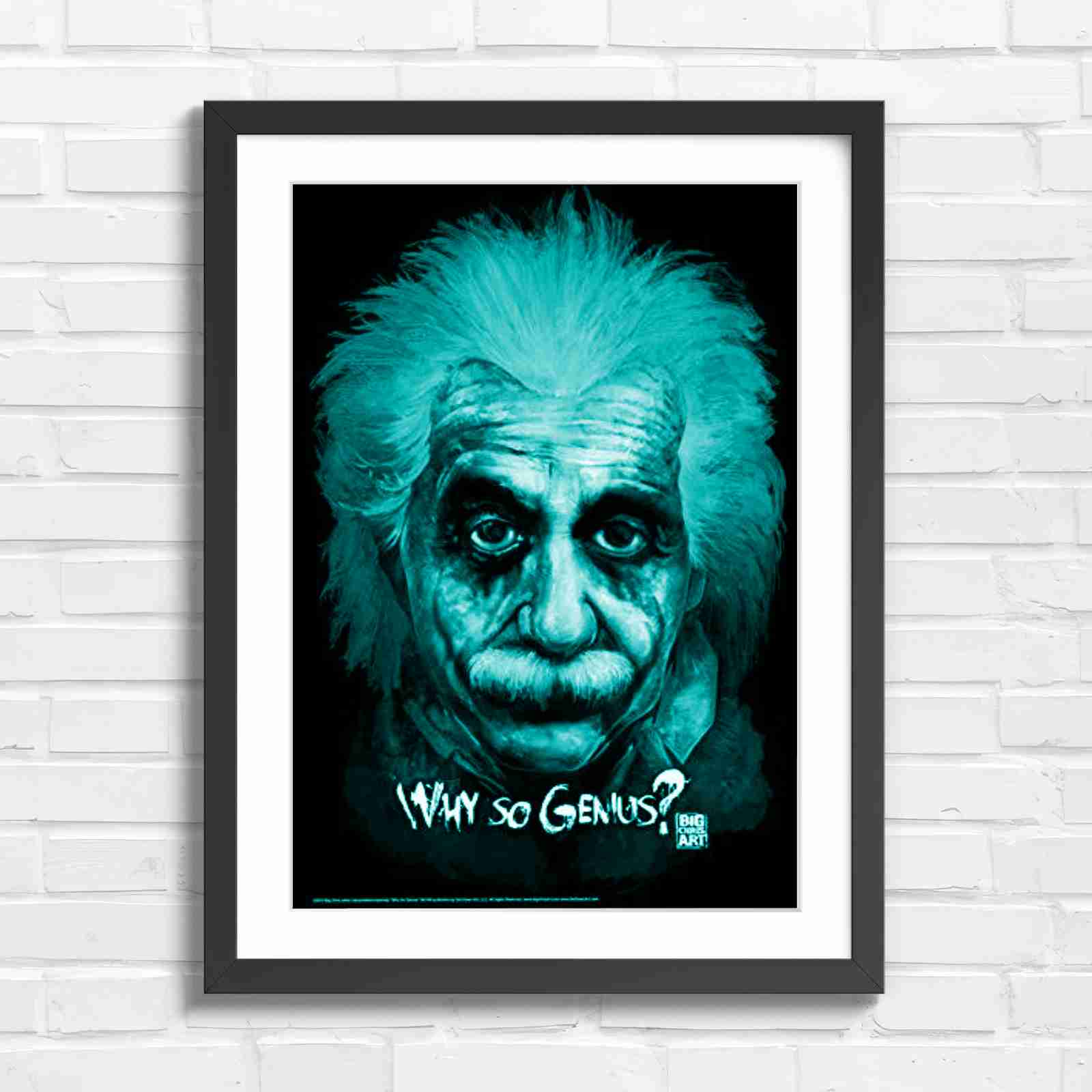 Joker Einstein Why So Genius - Teal in Black Frame