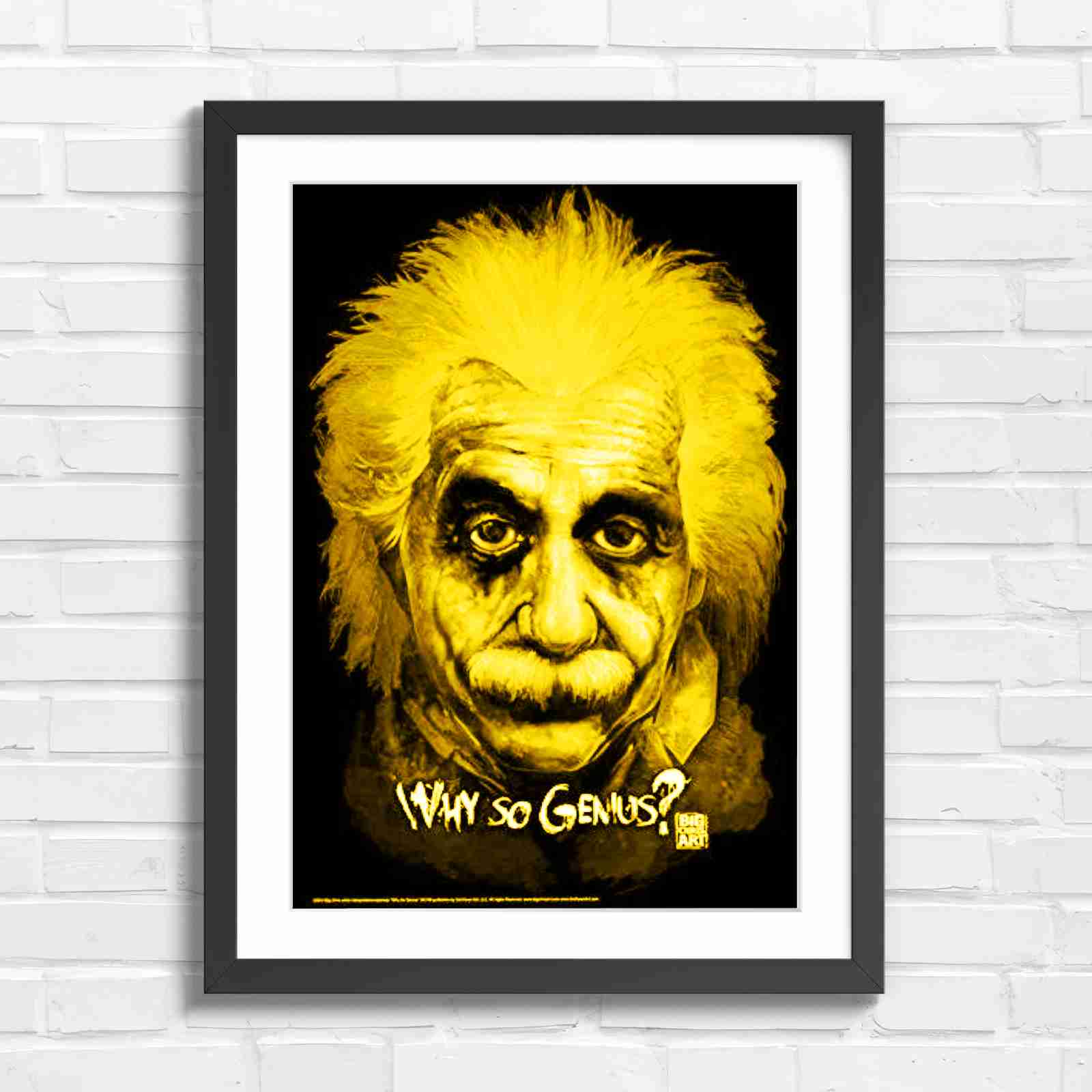 Joker Einstein Why So Genius - Yellow in Black Frame