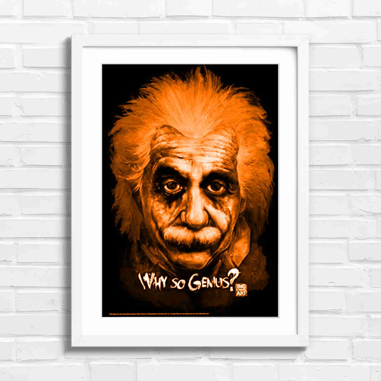 Joker Einstein Why So Genius - Orange in White Frame