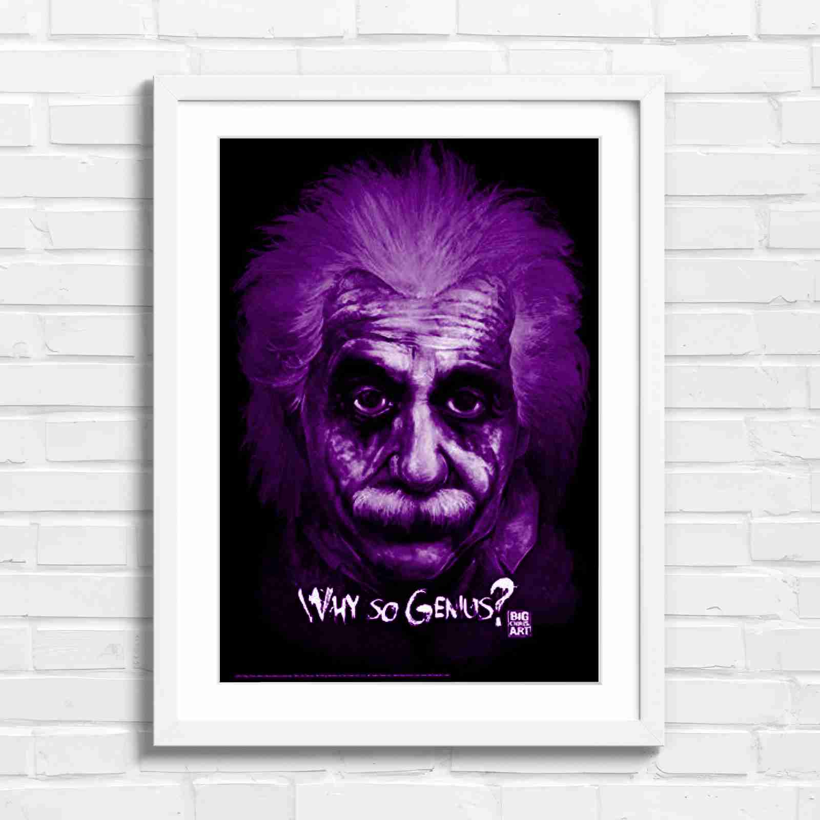 Joker Einstein Why So Genius - Purple in White Frame