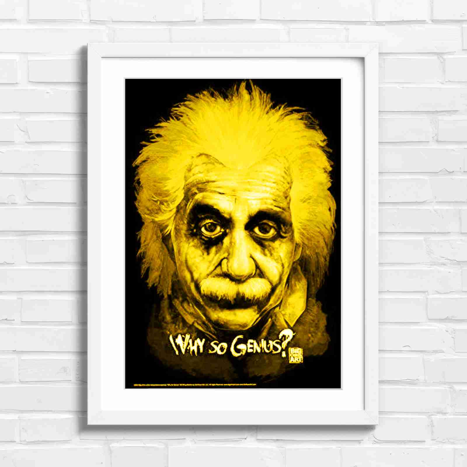 Joker Einstein Why So Genius - Yellow in White Frame
