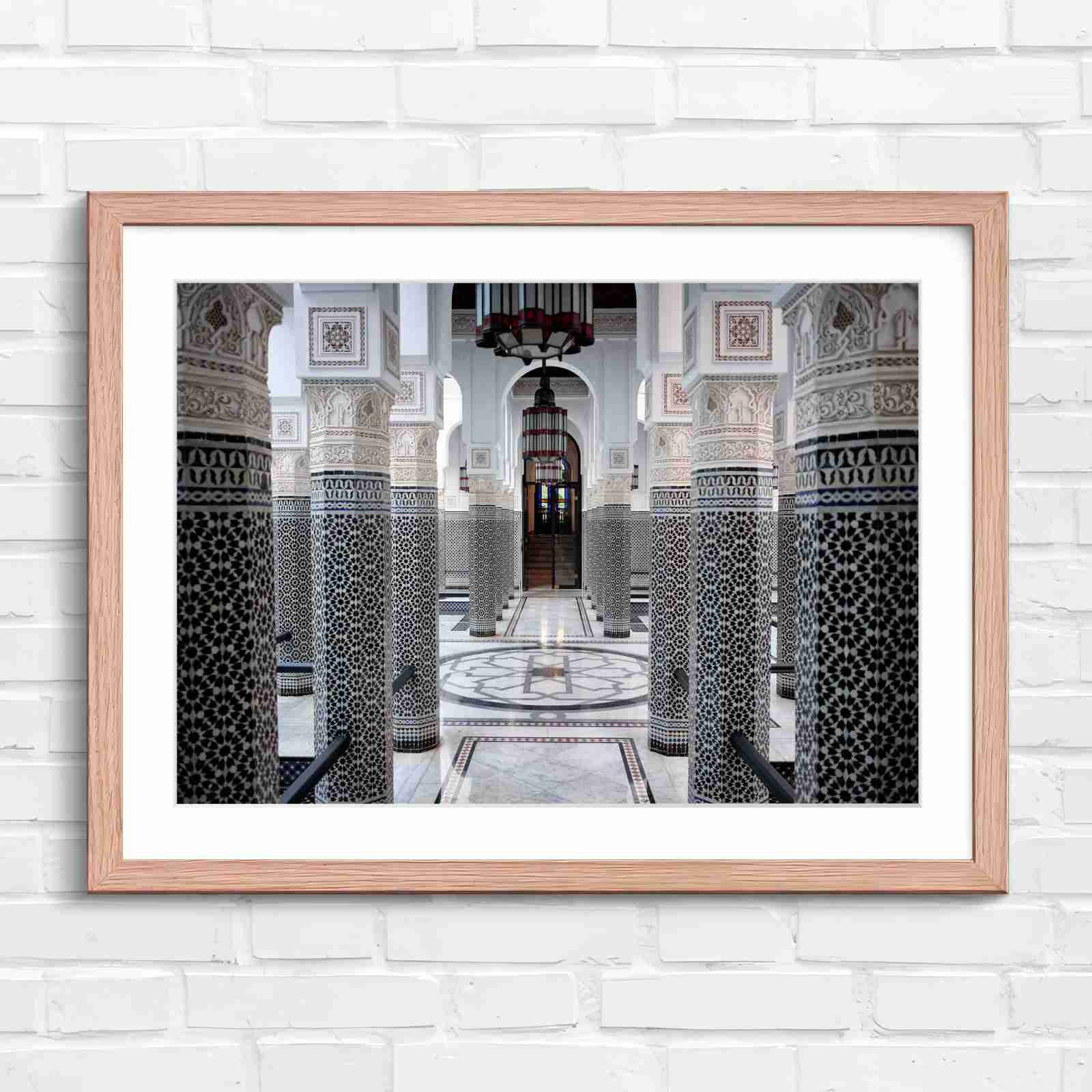 Moroccan Architecture Maze Tiles - Original in Oak Frame