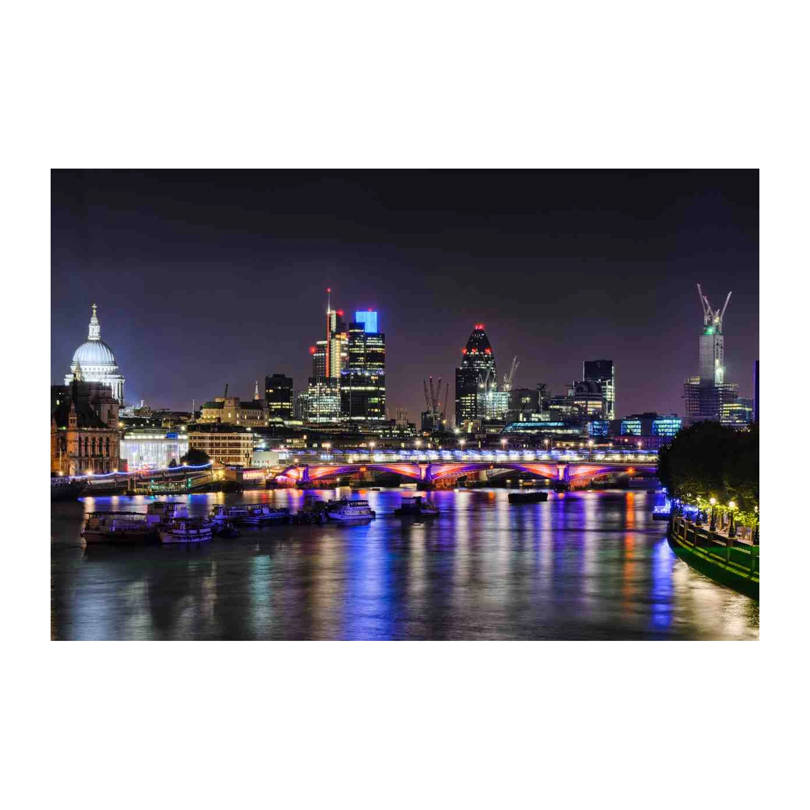 Vibrant London Skyline Night Wall Art