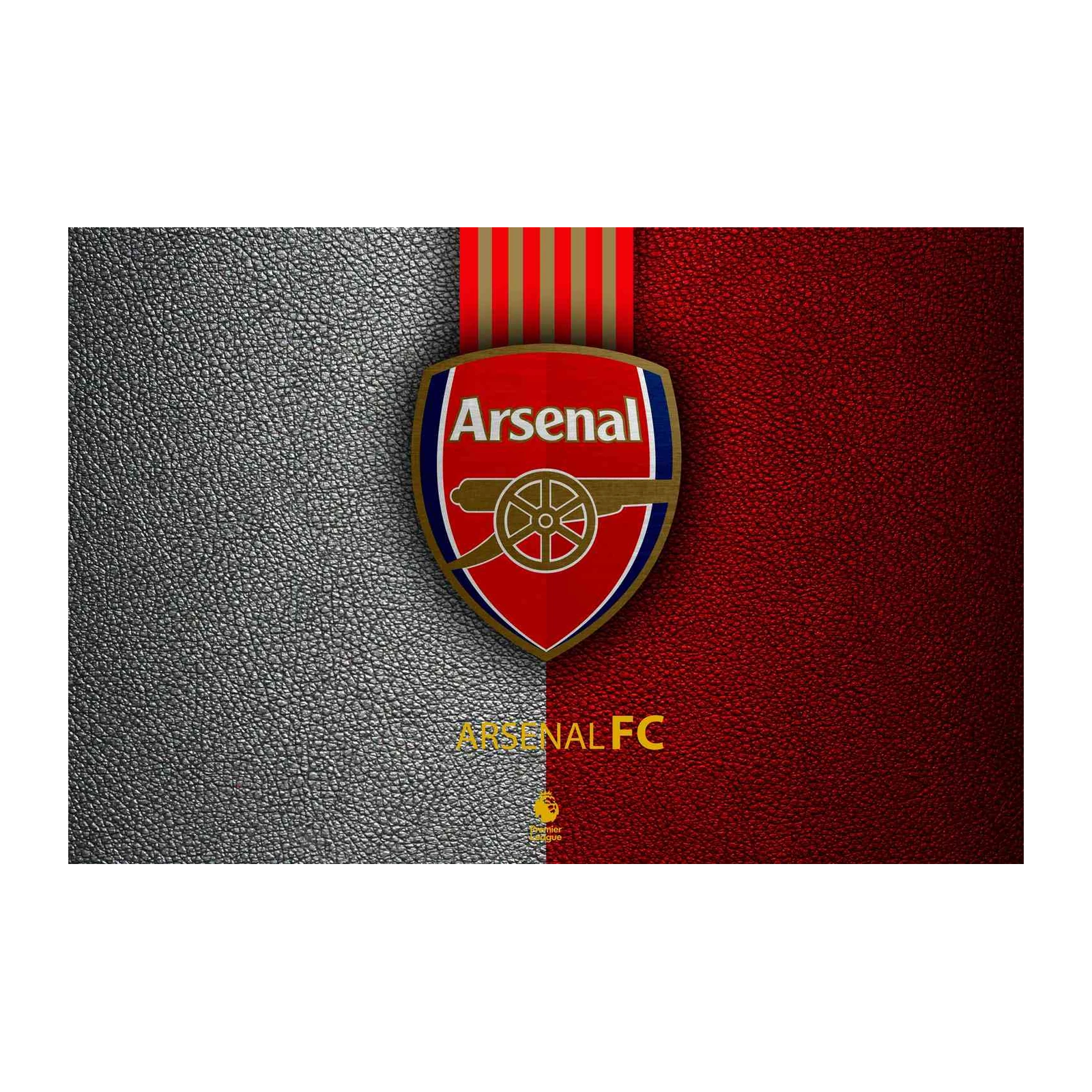 Arsenal FC Logo Red & Grey Leather Wall Art