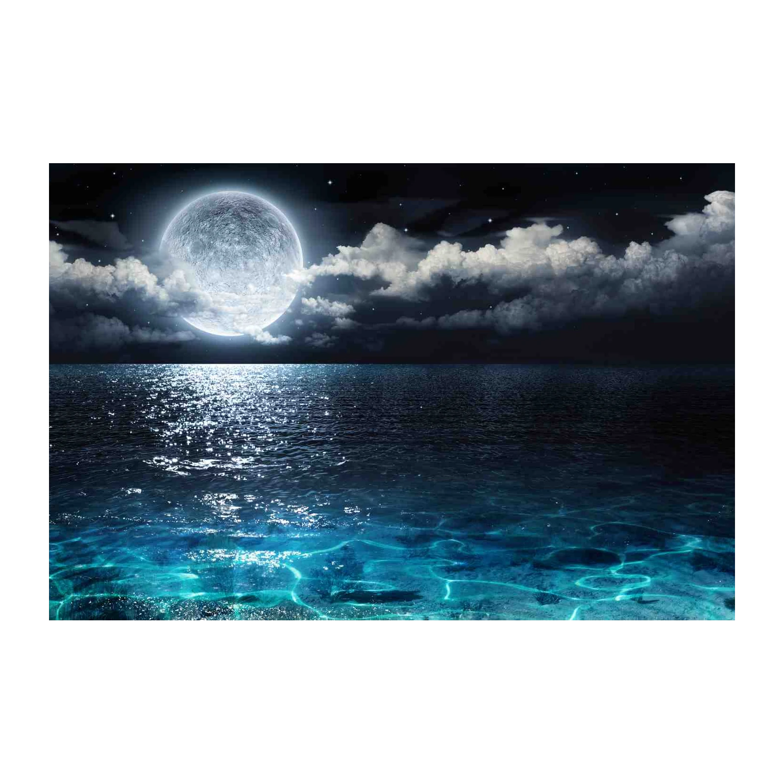 Serene Moonlight Ocean Wall Art