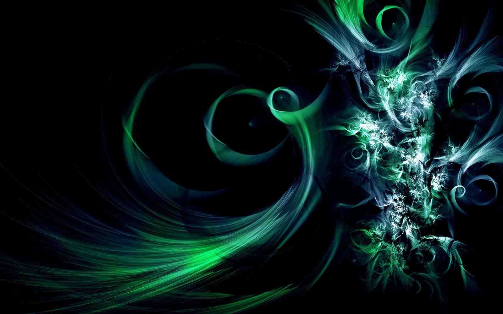 Emerald Flow Abstract Fractal Wall Art