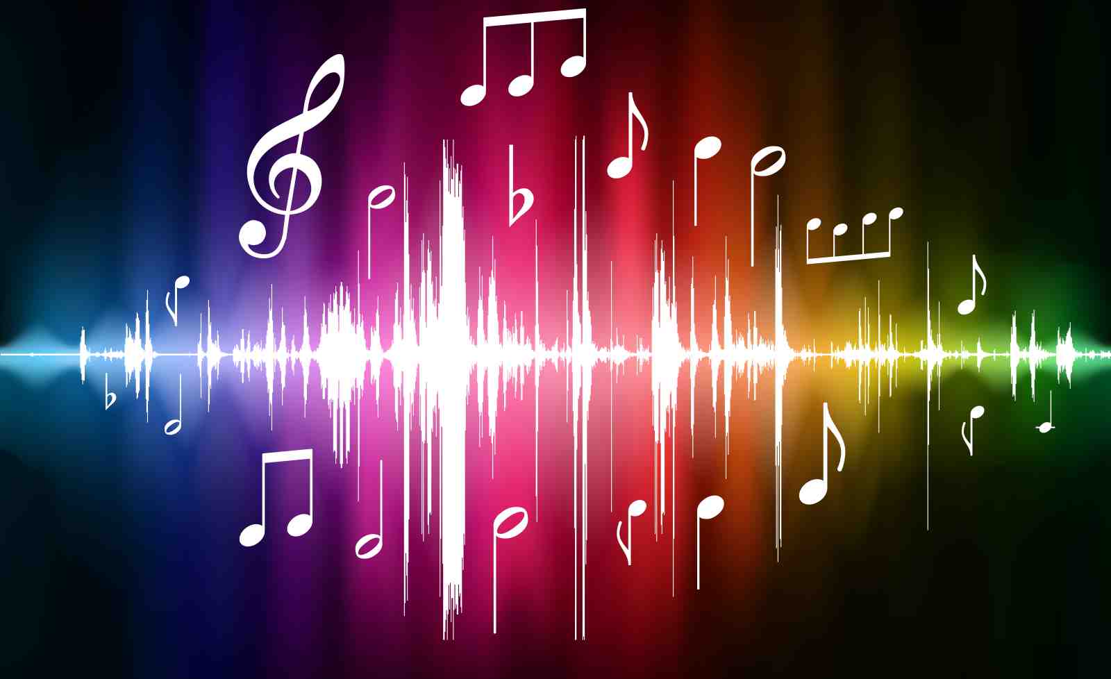 Vibrant Music Equalizer & Notes Wall Art