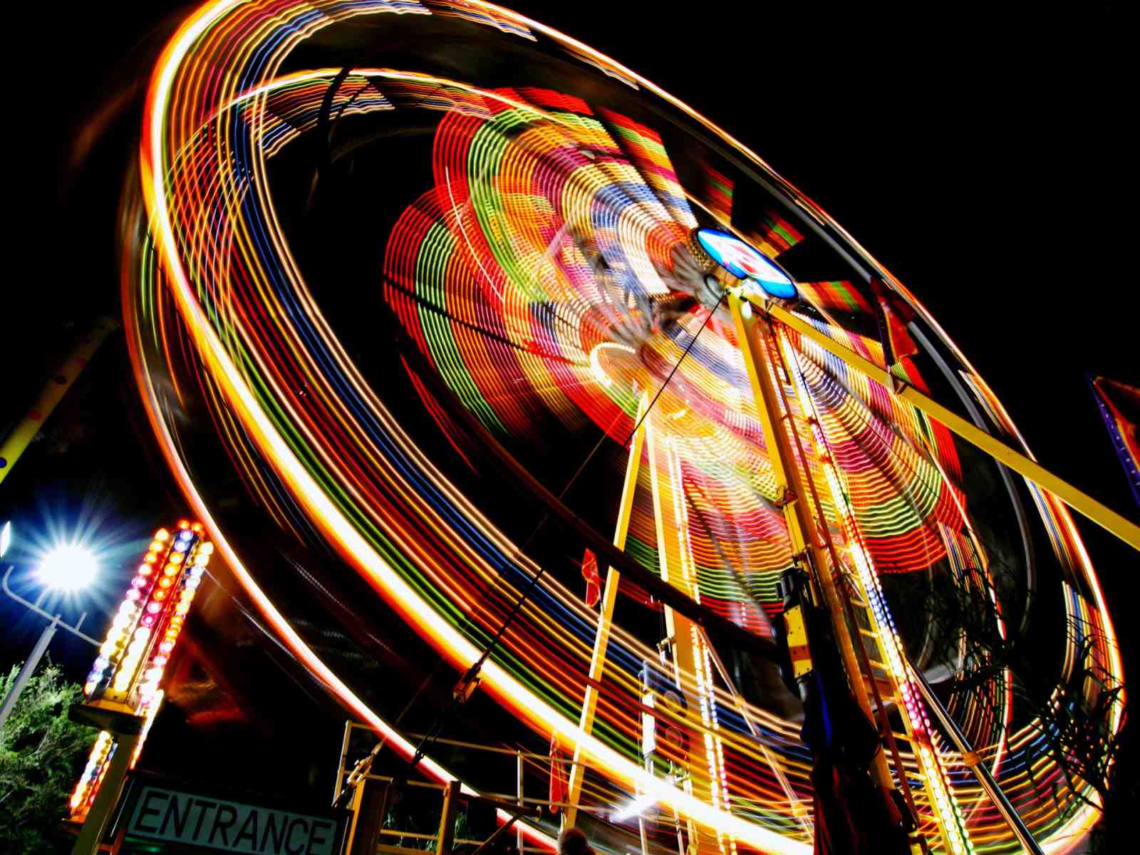 Vibrant Carnival Lights Motion Blur Wall Art