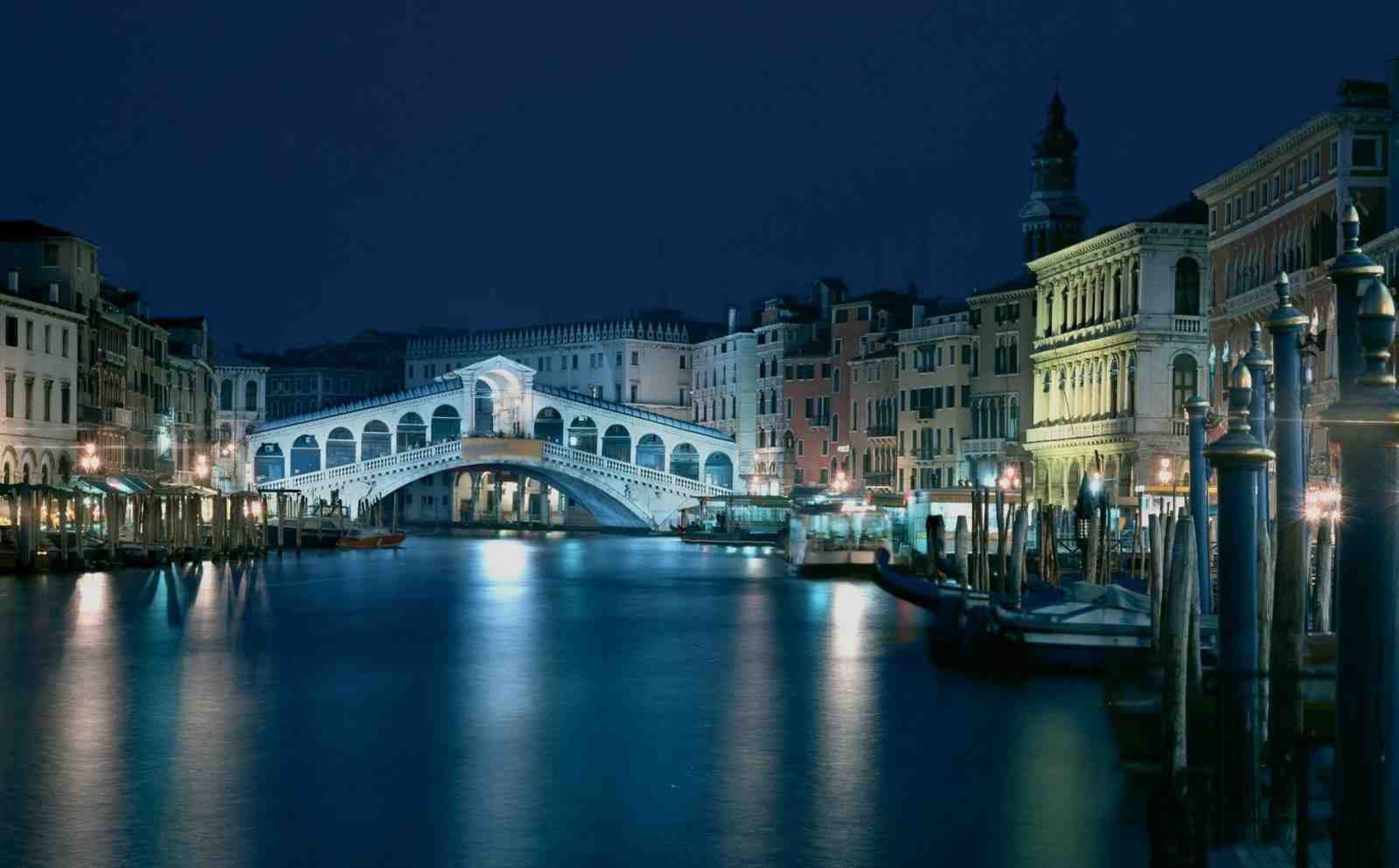 Venice Rialto Bridge Nightscape Wall Art
