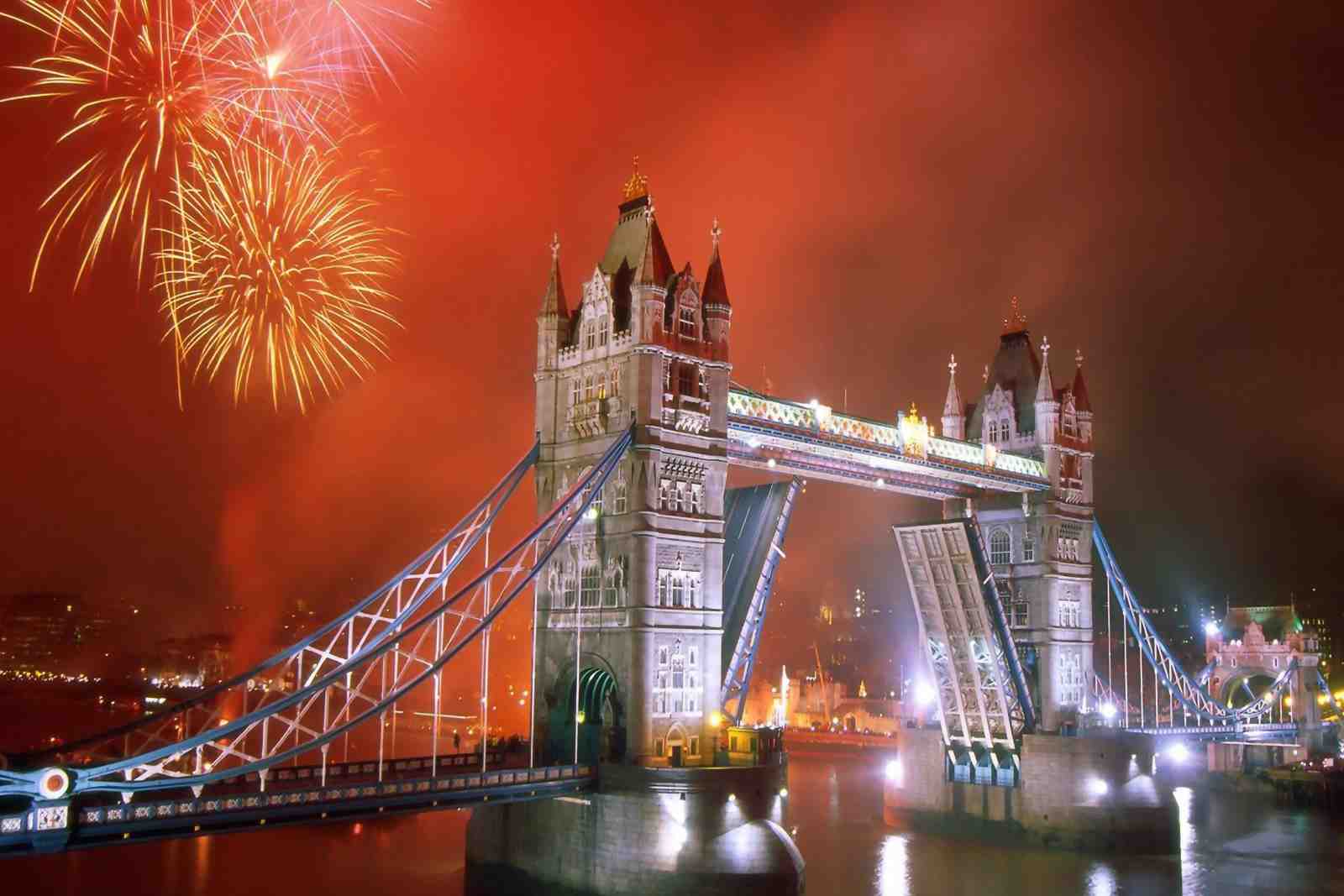 London Tower Bridge Fireworks Wall Art