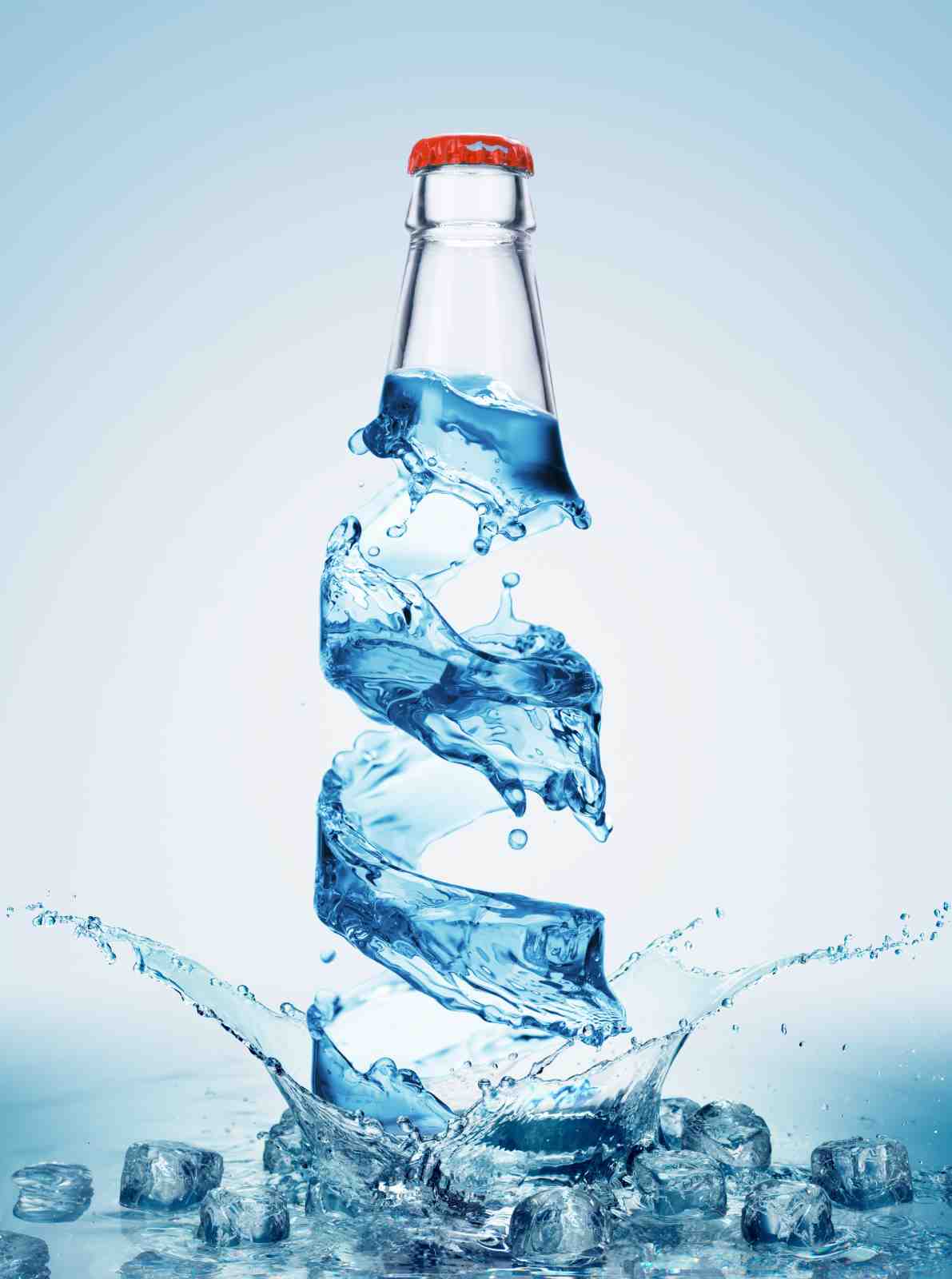 Refreshing Splash Water Bottle Wall Art
