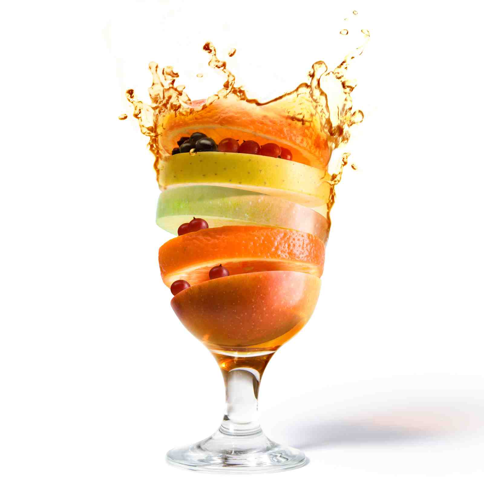Vibrant Fruit Splash Cocktail Wall Art