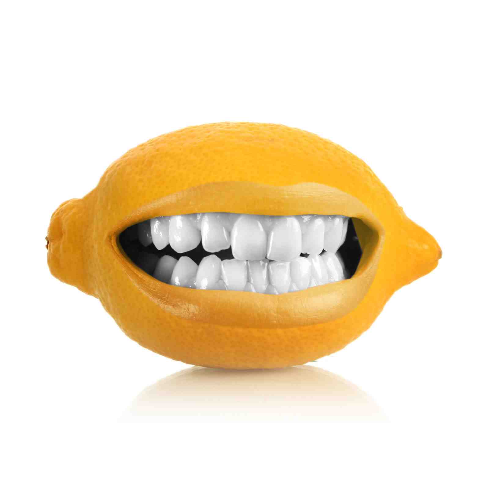 Grinning Lemon Funny Fruit Face Wall Art